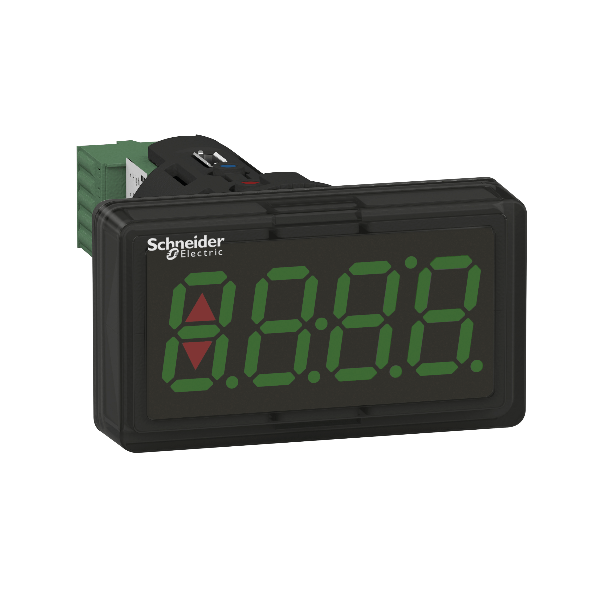 XBH1AA0G4 - Harmony XB5, Digital panel meter, plastic, black, Ø22, 4 digit green LED display, 4...20 mA input Schneider Electric