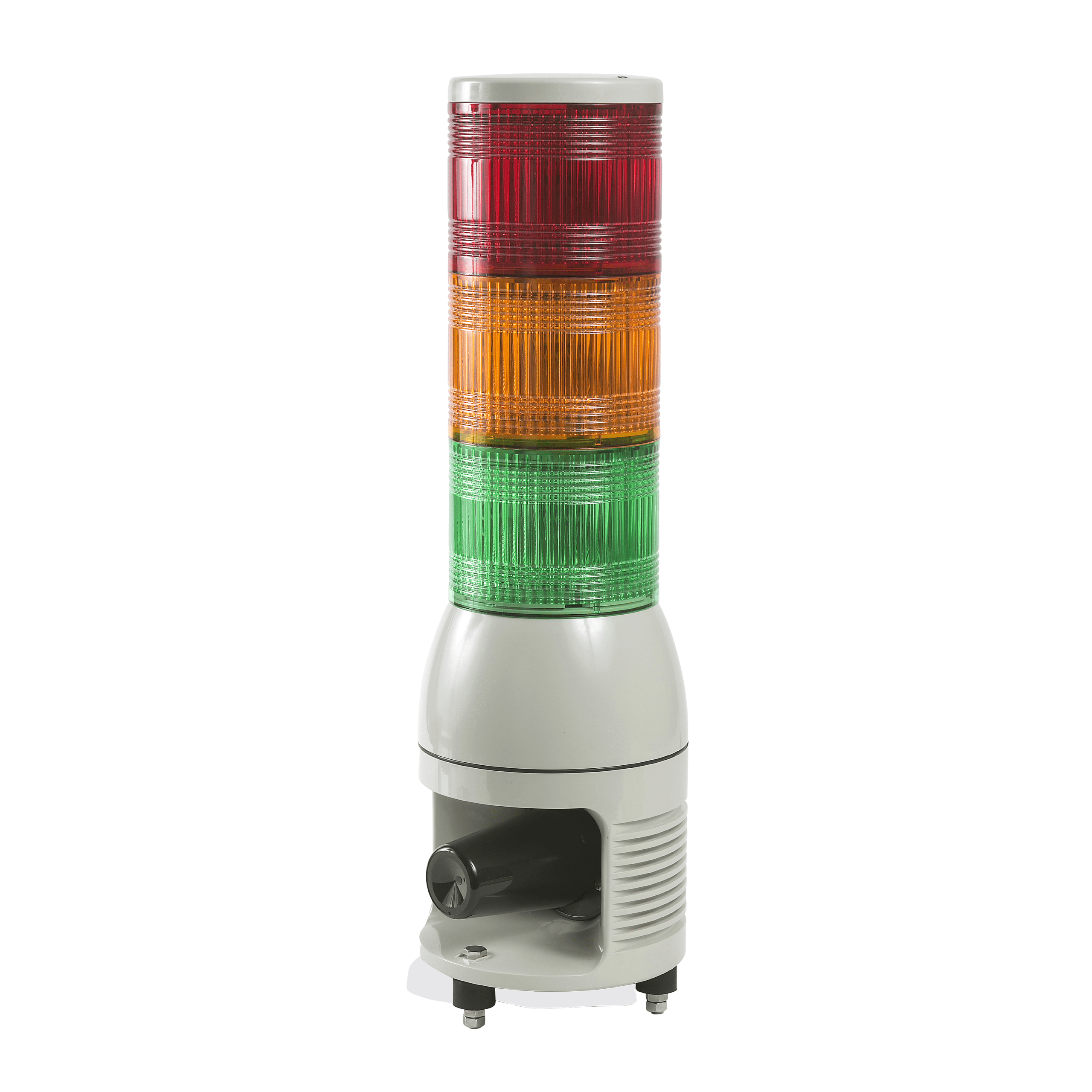 XVC1B3HK - XVA, Monolithic tower light, plastic, red-orange-green, Ø100, steady or flashing, with siren 0...102 dB, 24 V DC Schneider Electric