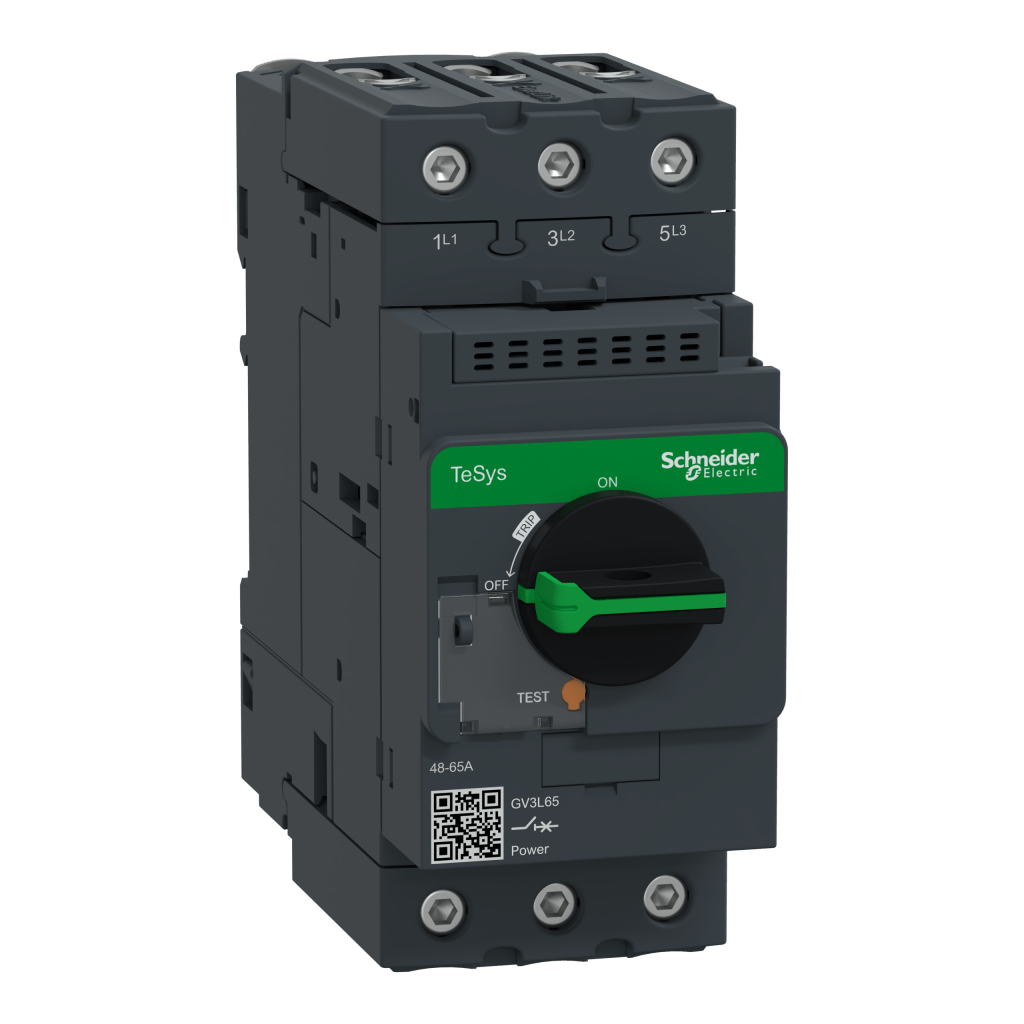 GV3L65 - Motor circuit breaker, TeSys GV3, 3P, 65 A, magnetic, rotary handle, EverLink terminals Schneider Electric