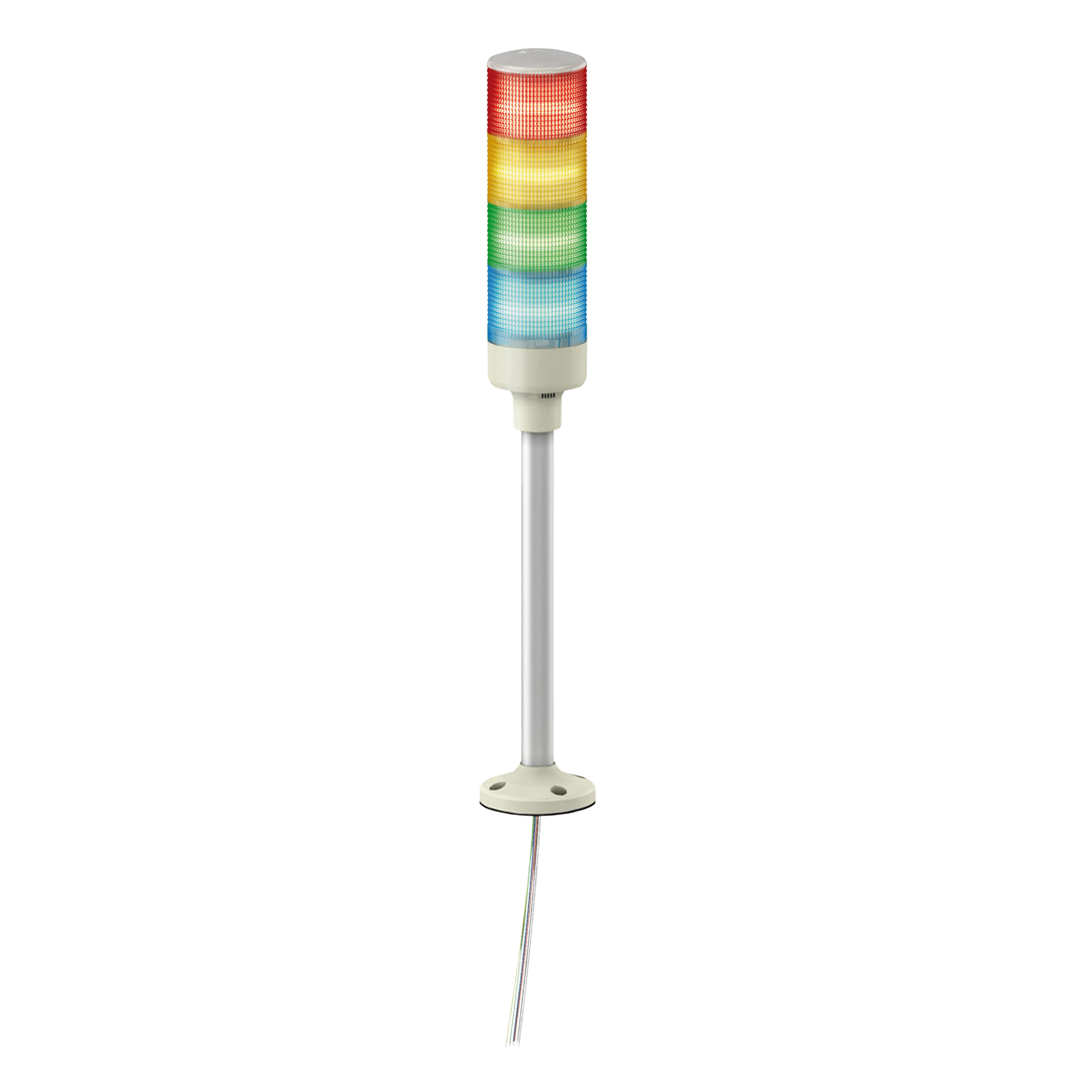XVGB4SH - Easy Harmony XVG, Monolithic tower lights, Ø60, red orange green blue, steady light, buzzer, aluminium tube, fixing plate, IP42, 24 V AC/DC Schneider Electric