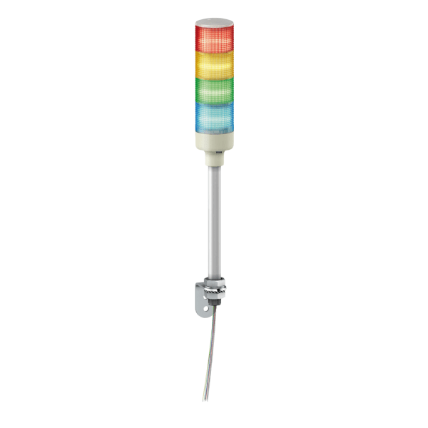 XVGB4S — XVGB4S - Easy Harmony XVG, Monolithic tower lights, Ø60, red orange green blue, steady light, buzzer, aluminium tube mounting, L bracket, IP23, 24 V AC/DC Schneider Electric