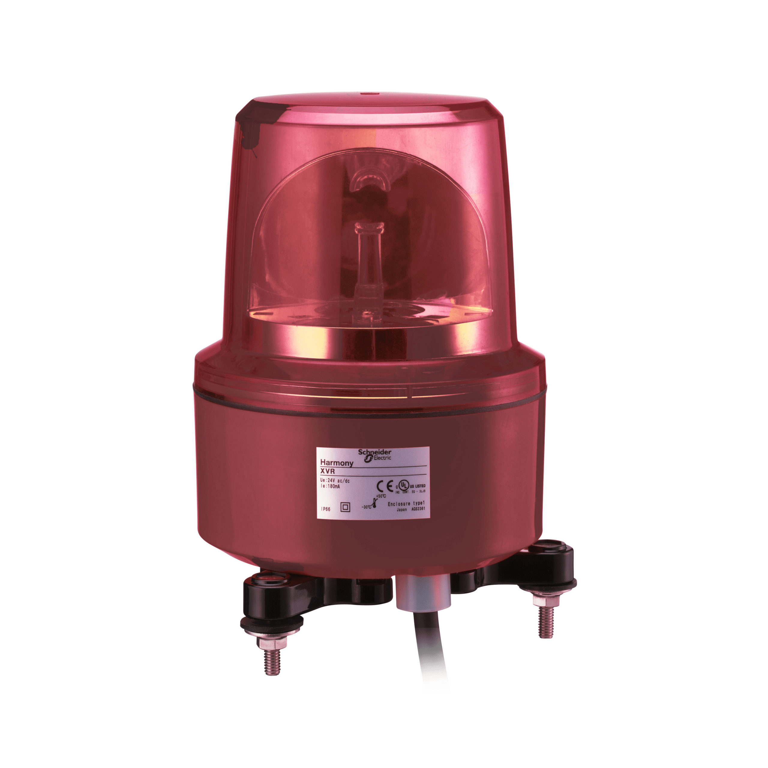 XVR13M04L - Harmony XVR, Rotating beacon, Ø130, red, without buzzer, 230 V AC Schneider Electric