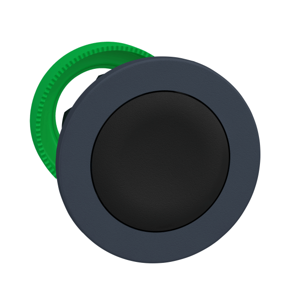 ZB5FA2 — ZB5FA2 - Harmony XB5, Flush mounted push button head, plastic, black, Ø30, spring return, unmarked Schneider Electric
