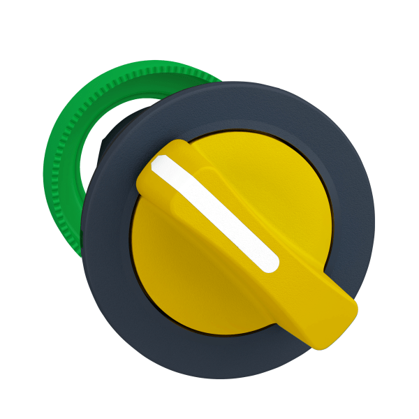 Head for selector switch, Harmony XB5, flush mounted yellow 2 pos stay put Schneider Electric