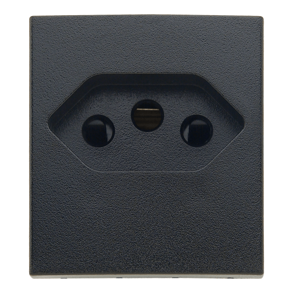 16 Amp Euro un-switched socket module - black Schneider Electric