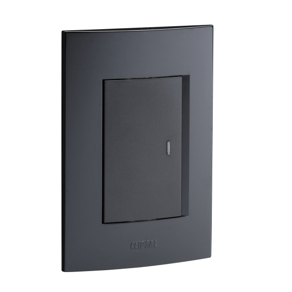 ZZA_S3041/2/3AVBK — ZZA_S3041/2/3AVBK - 1 Lever, 2 way switch-vertical mount (1 x 3 wide module) 100mmx50mm - black Schneider Electric