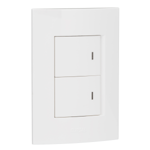 ZZA_S3042/2/3AWE - 2 Lever, 2 way switch-horizontal mount (2 x 1.5 wide module) - white Schneider Electric