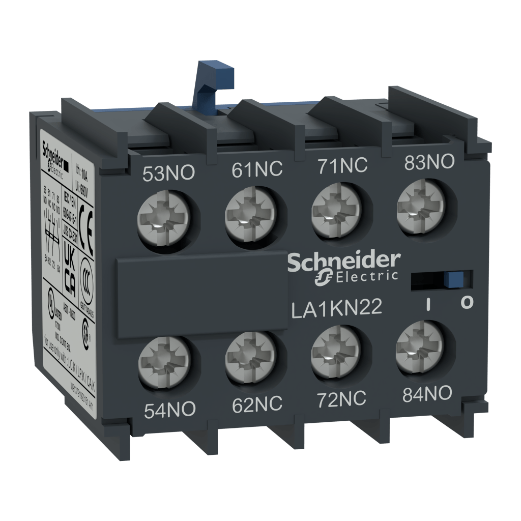 LA1KN31 - Auxiliary contact block, TeSys K, 3NO + 1NC, front mounting, screw clamp terminals Schneider Electric