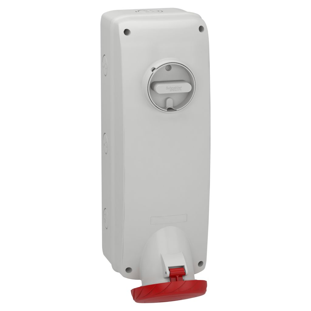 PKB63P534 - Unika interlocked socket - 63 A - 3P + E - 380...415 V AC - IP65 - wall Schneider Electric