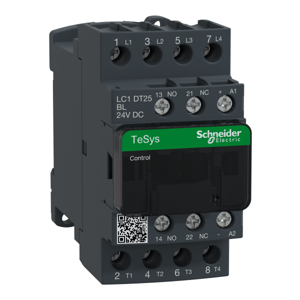 TeSys D contactor - 4P(4 NO) - AC-1 - <= 440 V 25 A - 24 V DC low cons coil Schneider Electric
