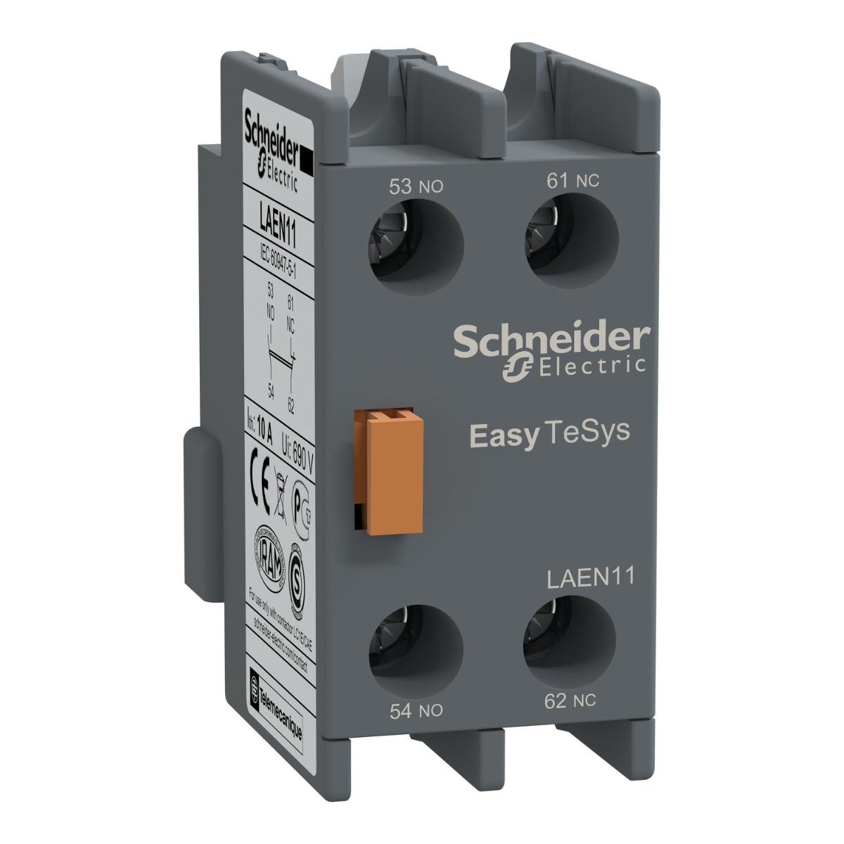 EasyPact TVS - auxiliary contact block - 1 NO + 1 NC - screw-clamps terminals