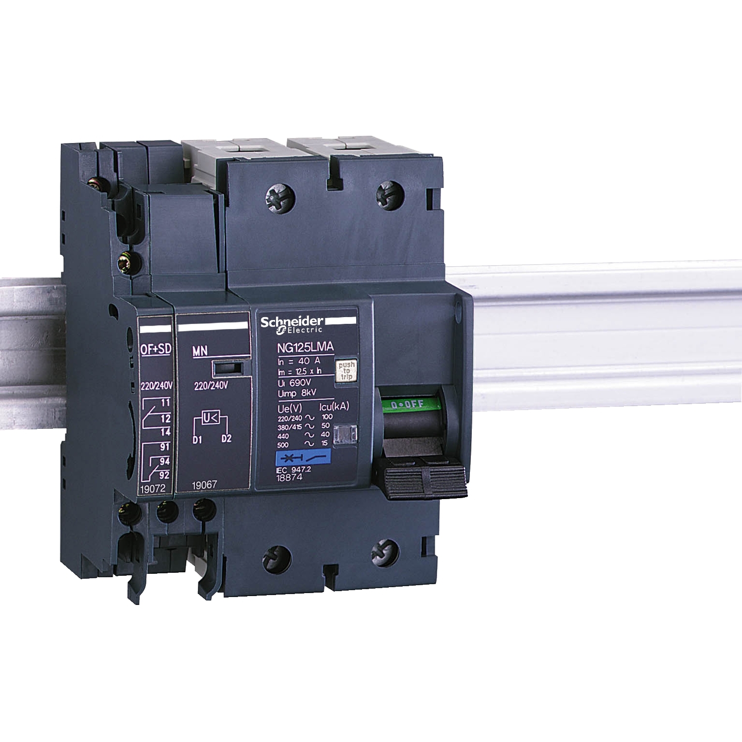 Auxiliary contact - 1 OC + 1 SD - 6 A - 220..240 V - for NG125