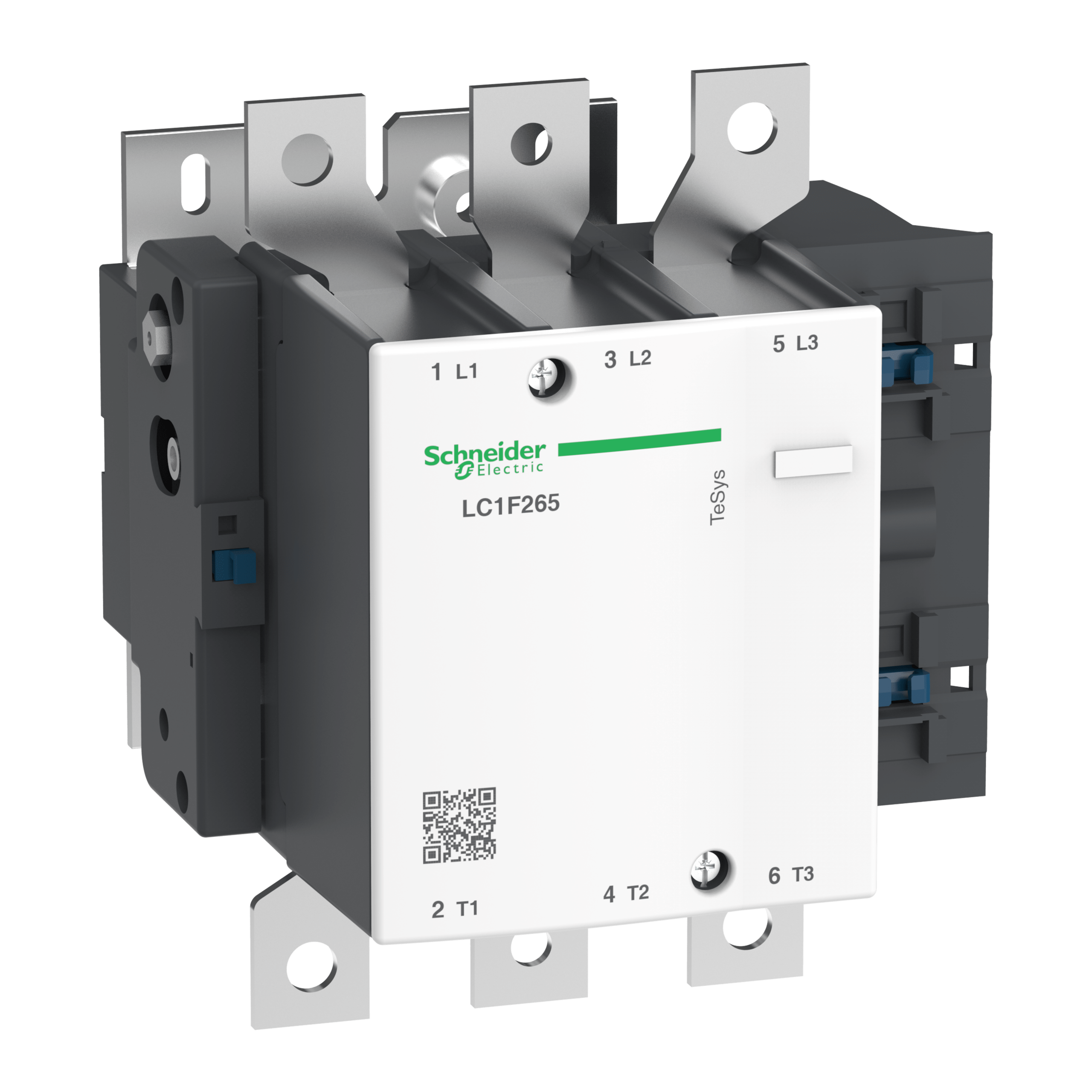 LC1F265 - TeSys F contactor-3P(3 NO)-AC-3 <=440V 265A with coil LX1/LX9,24-1000VAC 40/400Hz, LX4,24-460VDC, LXE,100-250VAC 50/60Hz or 100-380VDC Schneider Electric