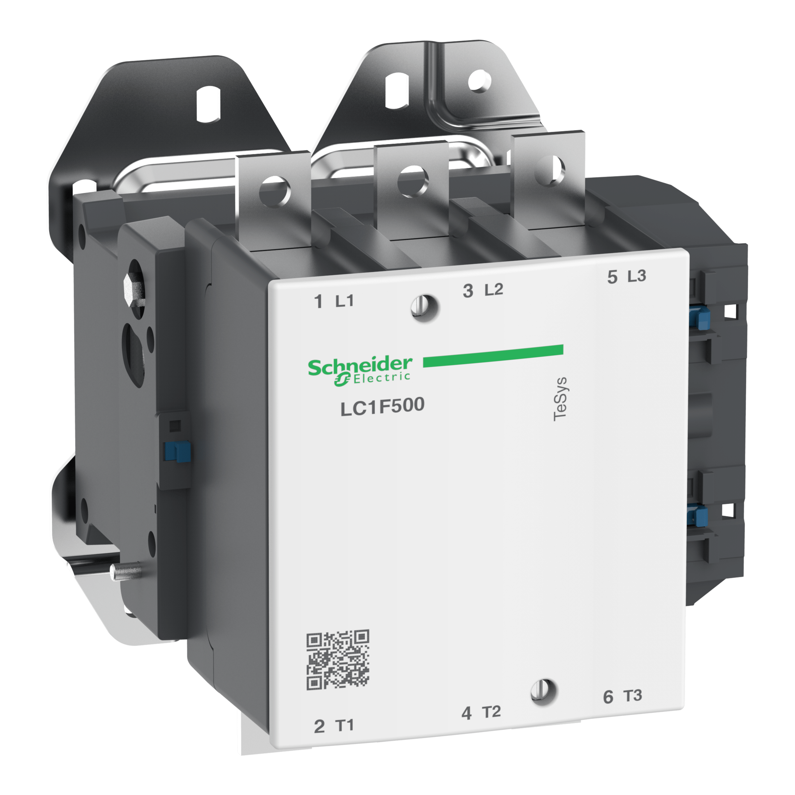 LC1F500 – LC1F500, TeSys F contactor, 3P(3 NO)-AC-3 <= 440V 1100A with coil LX1/ LX9, 48A, 1000VAC 40/400Hz, LX4, 48-440VD…