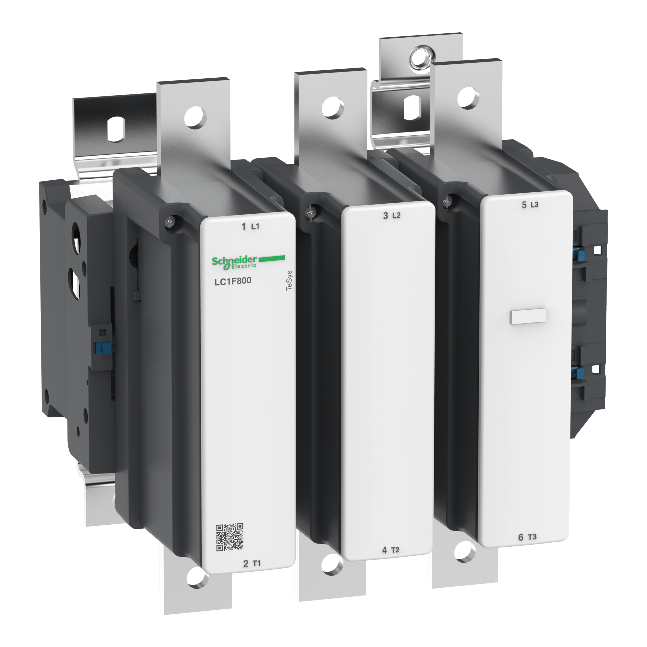 LC1F800 - TeSys F contactor, 3P(3 NO)-AC-3 <= 440V 800 A with coil LX1/ LX9, 110-400VAC, 40-400Hz, LX4, 110-400VDC, LXE, 100-250VAC, 50/60Hz Schneider Electric