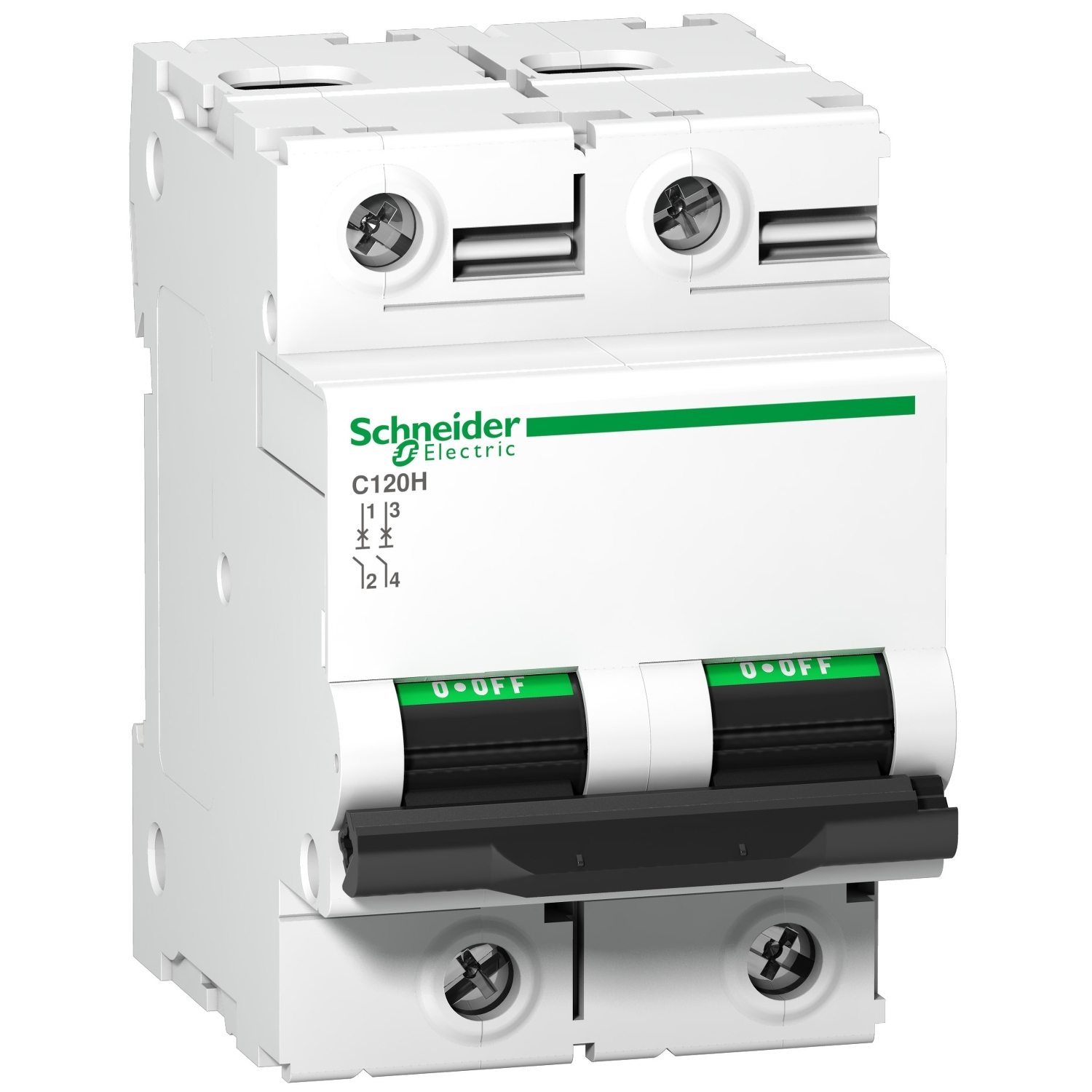 Miniature circuit-breaker, Acti9 C120H, 2P, 80 A, C curve, 15 kA (IEC 60947-2)