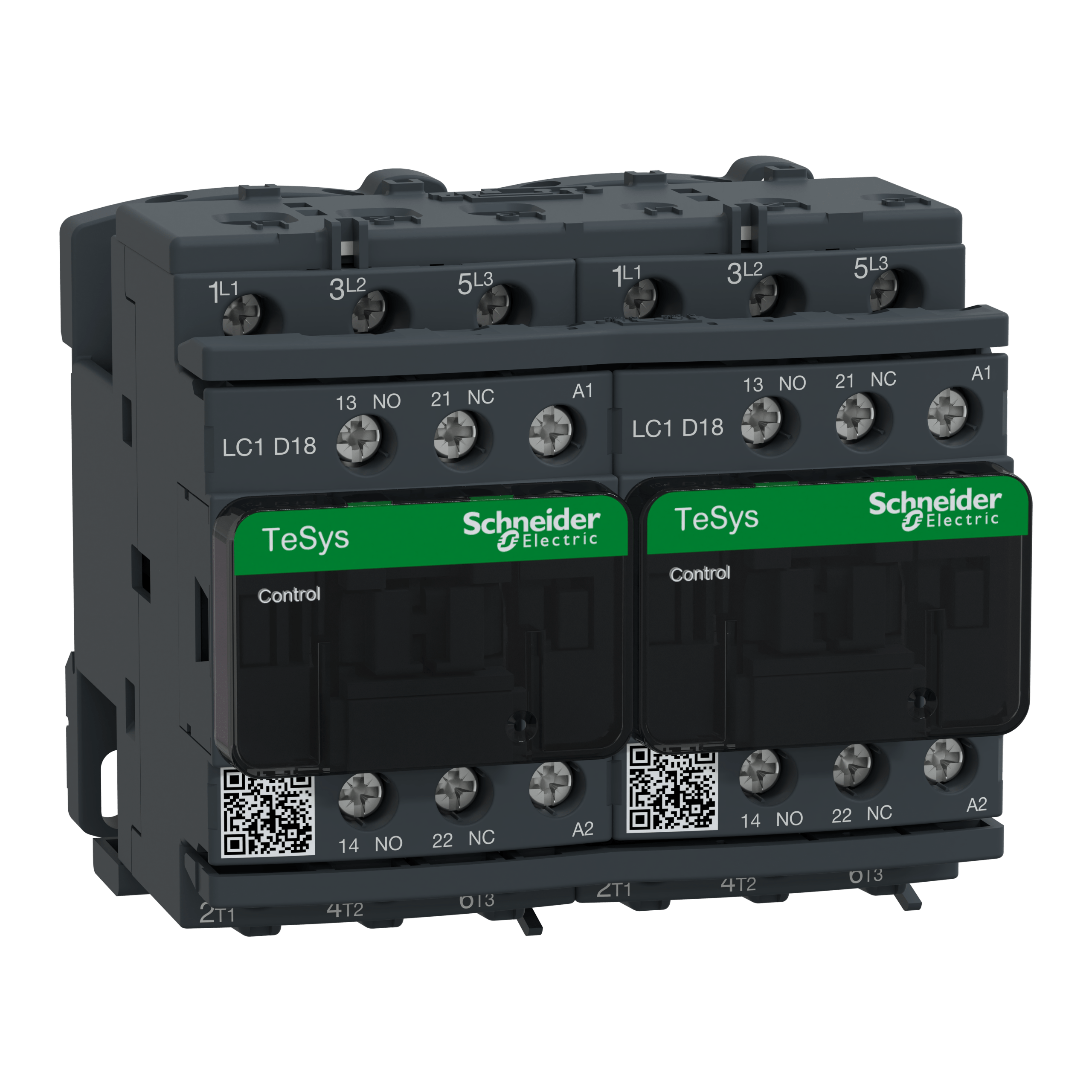 LC2D18F7 - TeSys D reversing contactor - 3P(3 NO) - AC-3 - <= 440 V 18 A - 110 V AC coil Schneider Electric