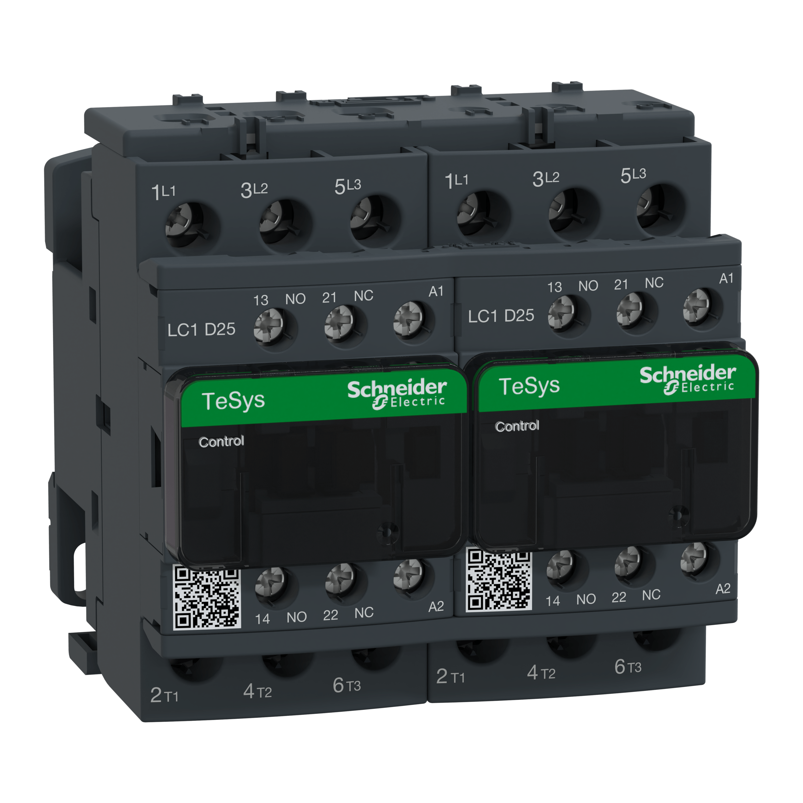 LC2D25B7 - TeSys D reversing contactor - 3P(3 NO) - AC-3 - <= 440 V 25 A - 24 V AC coil Schneider Electric