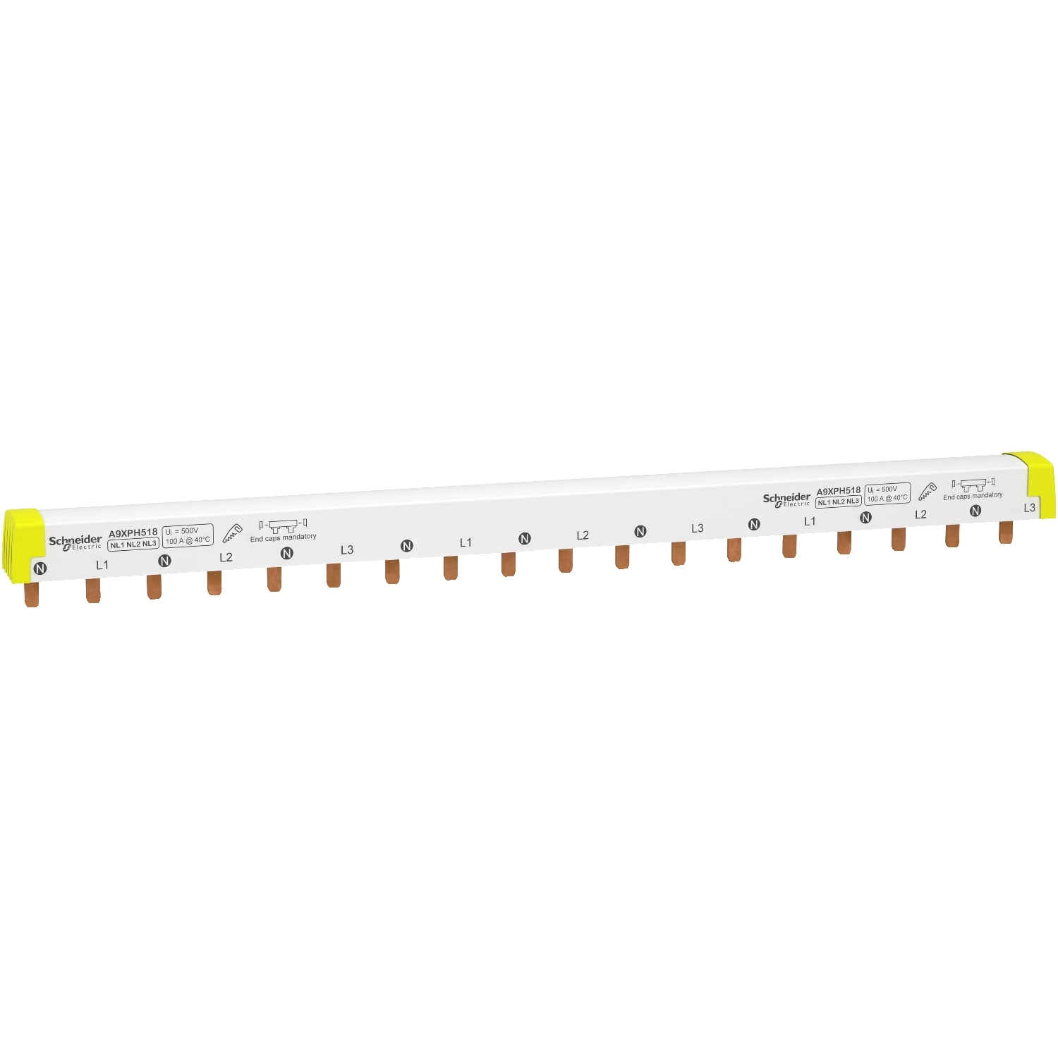 A9XPH518 – Acti9 - comb busbar - 3L+N balanced - 18 mm pitch - 18 modules - 100 A | Schneider Electric