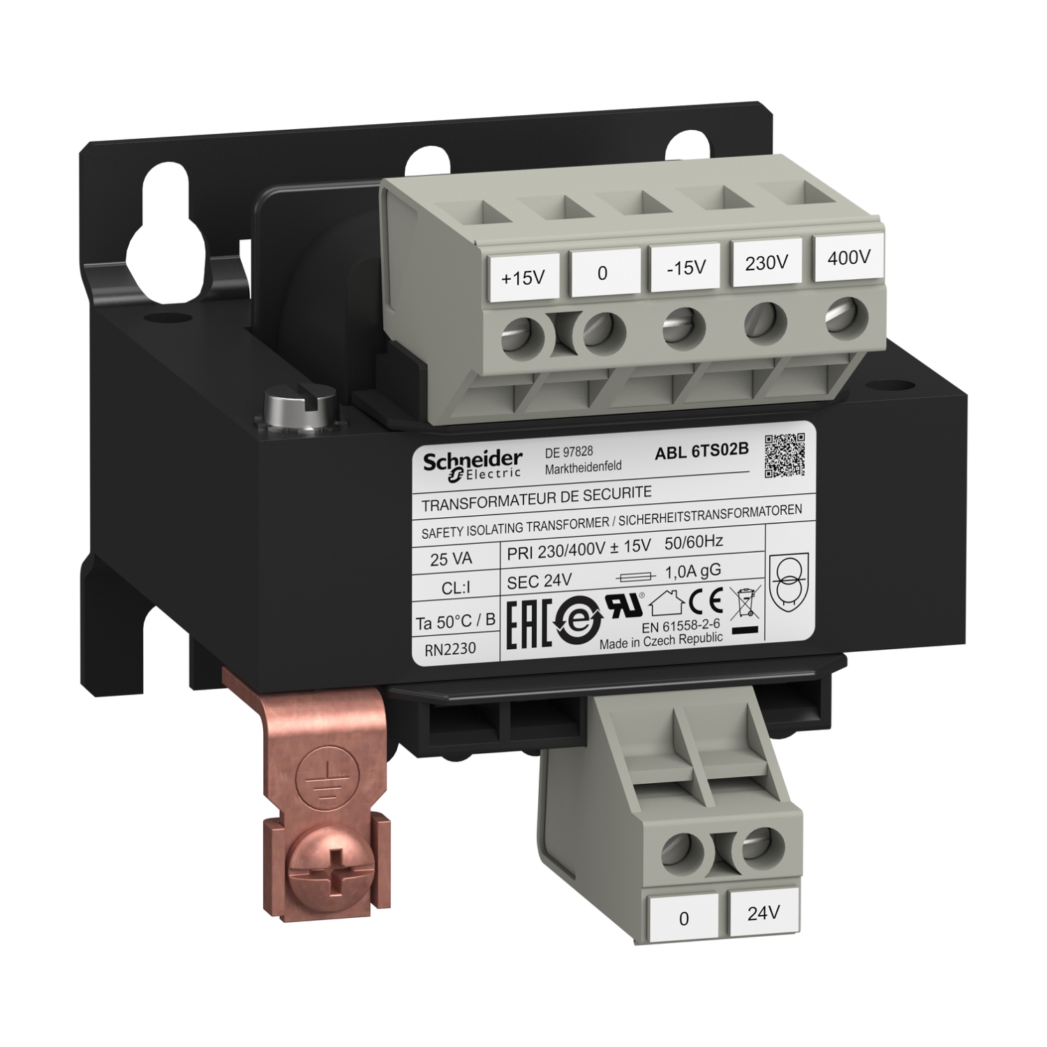 ABL6TS02B – Voltage transformer - 230..400 V - 1 x 24 V - 25 VA | Telemecanique — Schneider Electric