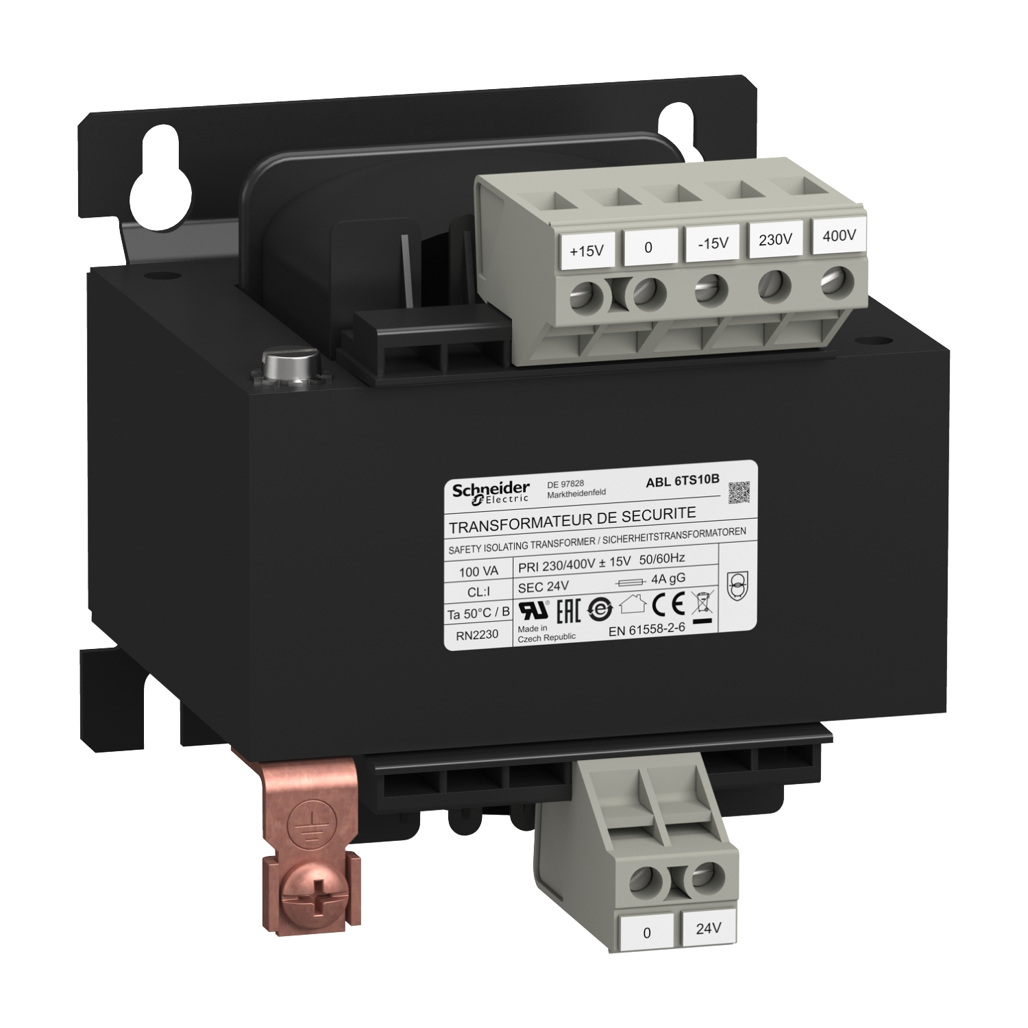 ABL6TS10B – Voltage transformer - 230..400 V - 1 x 24 V - 100 VA | Telemecanique — Schneider Electric