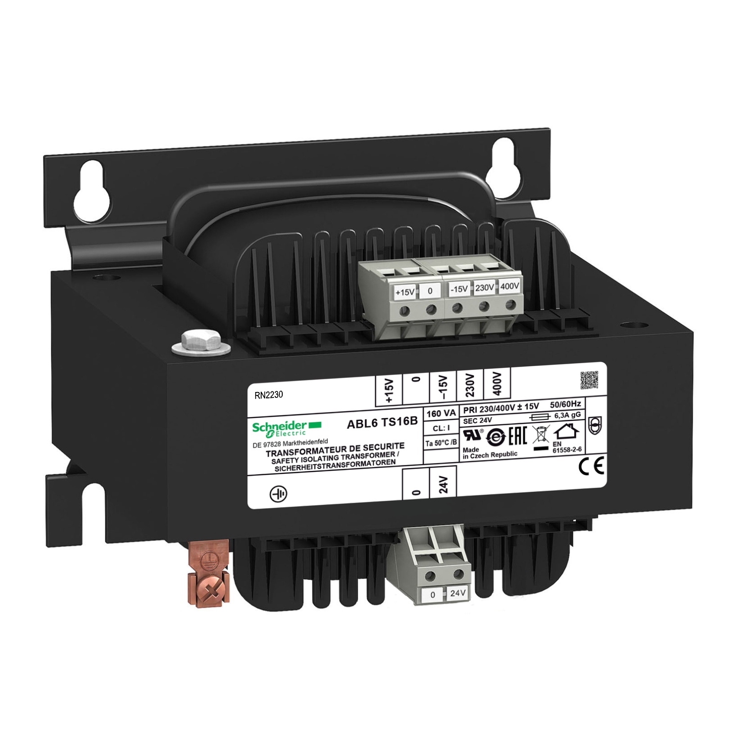 ABL6TS16B – Voltage transformer - 230..400 V - 1 x 24 V - 160 VA | Telemecanique — Schneider Electric