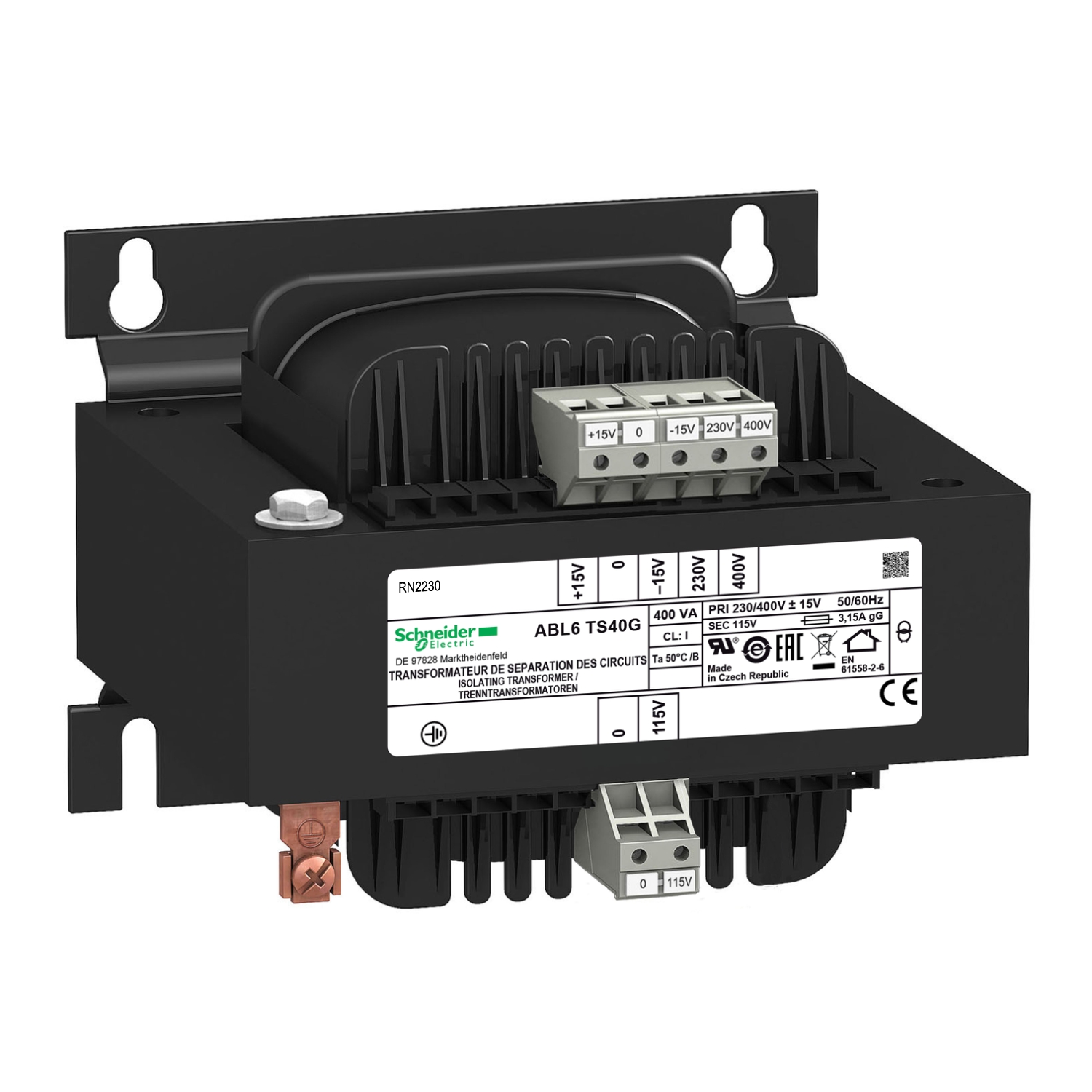 ABL6TS40G – Voltage transformer - 230..400 V - 1 x 115 V - 400 VA | Telemecanique — Schneider Electric