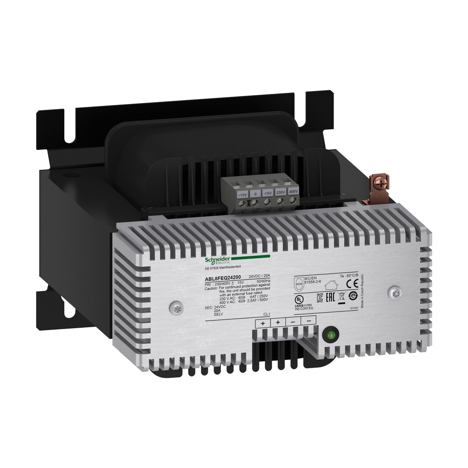 ABL8FEQ24200 – Rectified and filtered power supply - 1 or 2-phase - 400 V AC - 24 V - 20 A | Telemecanique — Schneider Ele…