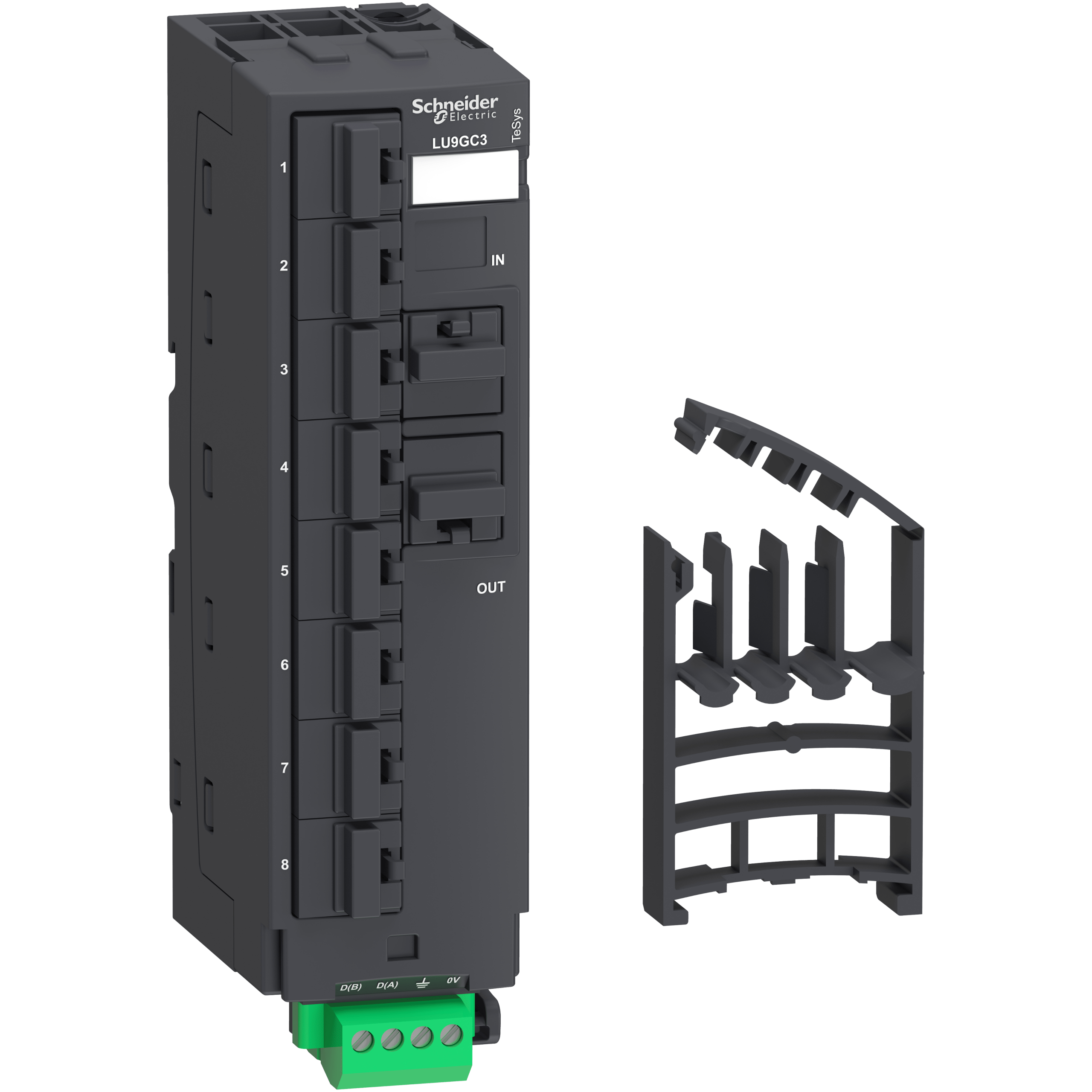 LU9GC3 - Modbus splitter block - 10 RJ45 and 1 screw terminal block Schneider Electric