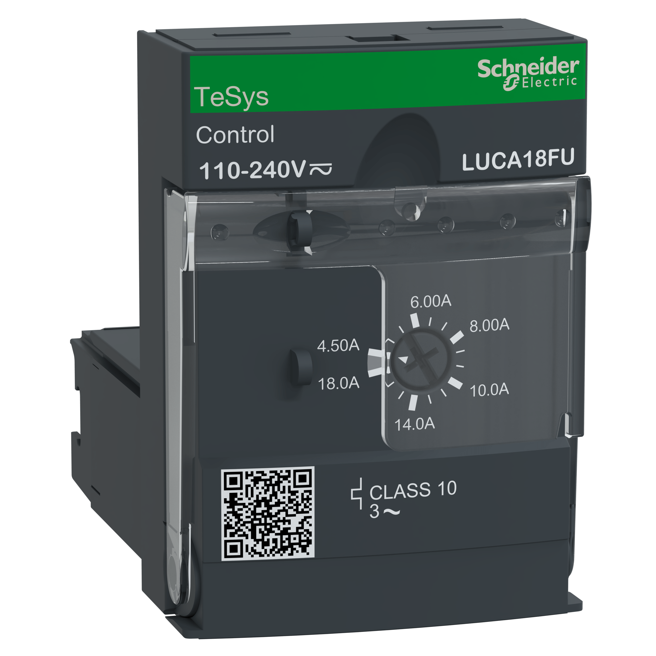 LUCA18FU - Standard control unit, TeSys U, 4.5-18A, 3P motors, thermal magnetic protection, class 10, coil 110-240V AC/DC Schneider Electric
