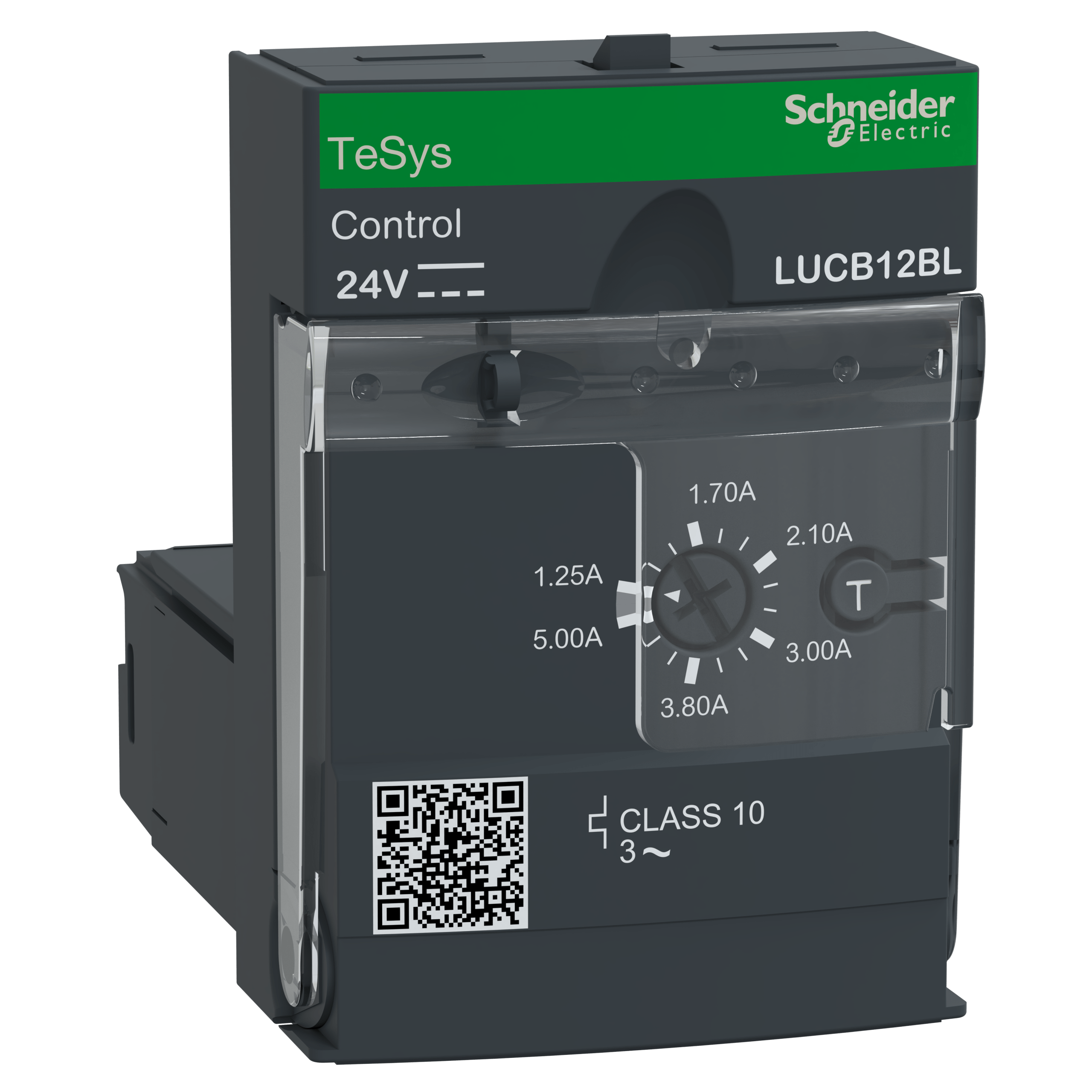 LUCB12BL - Advanced control unit, TeSys U, 3-12A, 3P motors, protection & diagnostic, class 10, coil 24V DC Schneider Electric