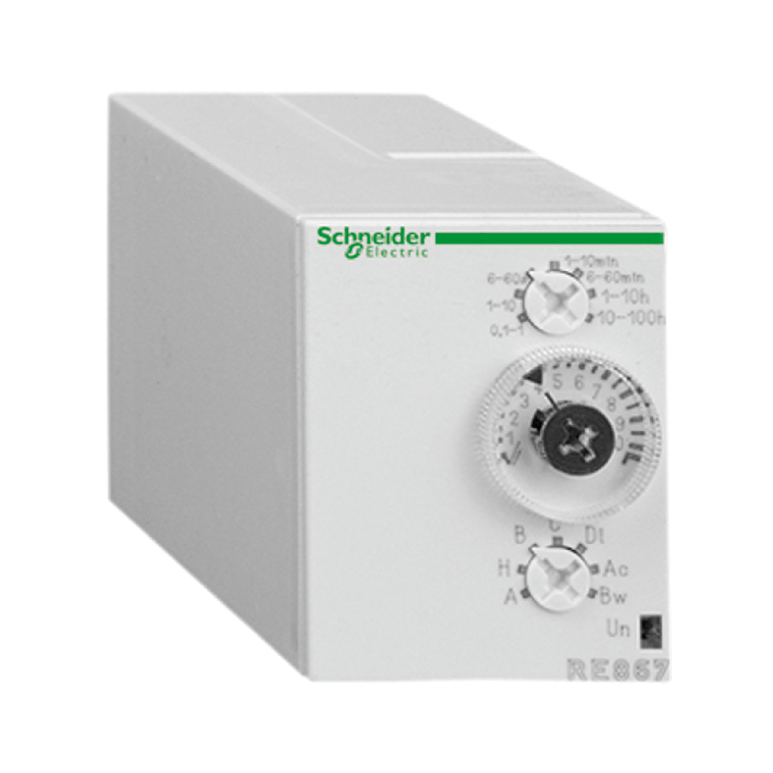 Universal timing relay, Zelio Time, plug in, 0.1 s..60 mn, 24...240 V AC, 1 OC Schneider Electric