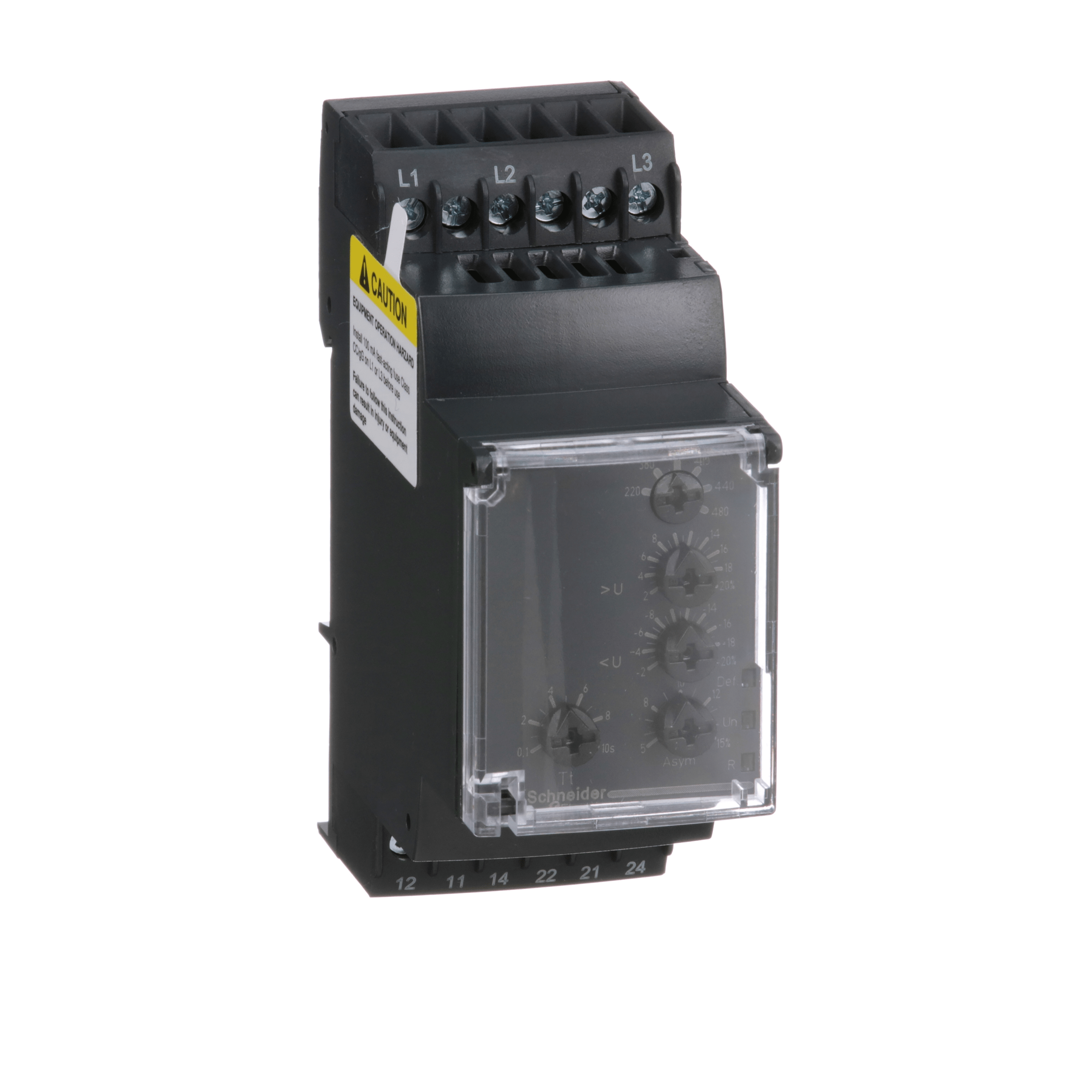 RM35TF30 - Harmony, Modular multifunction 3-phase supply control relay, 5 A, 2 CO, 220...480 V AC Schneider Electric