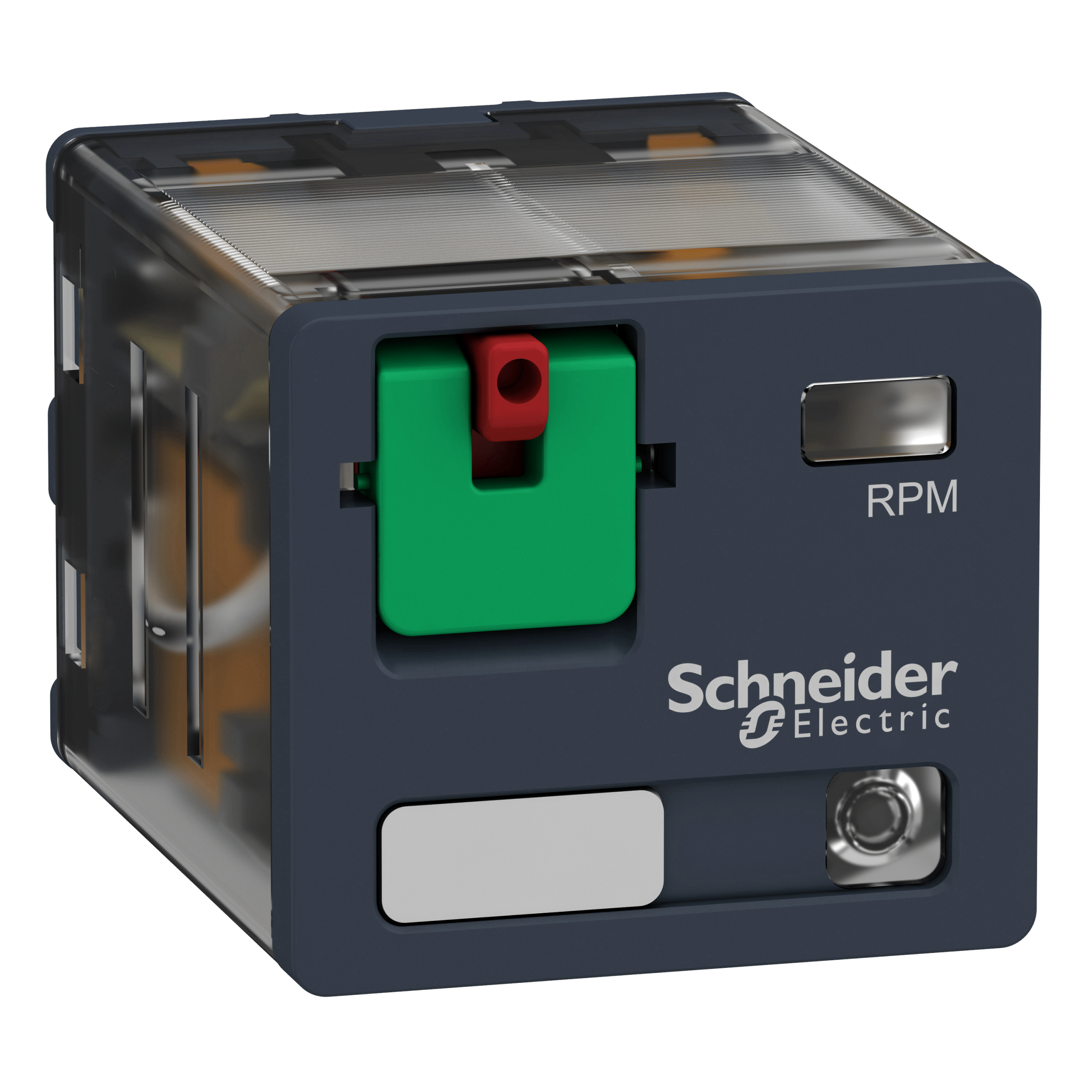 RPM32P7 - Harmony, Power plug-in relay, 15 A, 3 CO, with LED, with lockable test button, 230 V AC Schneider Electric
