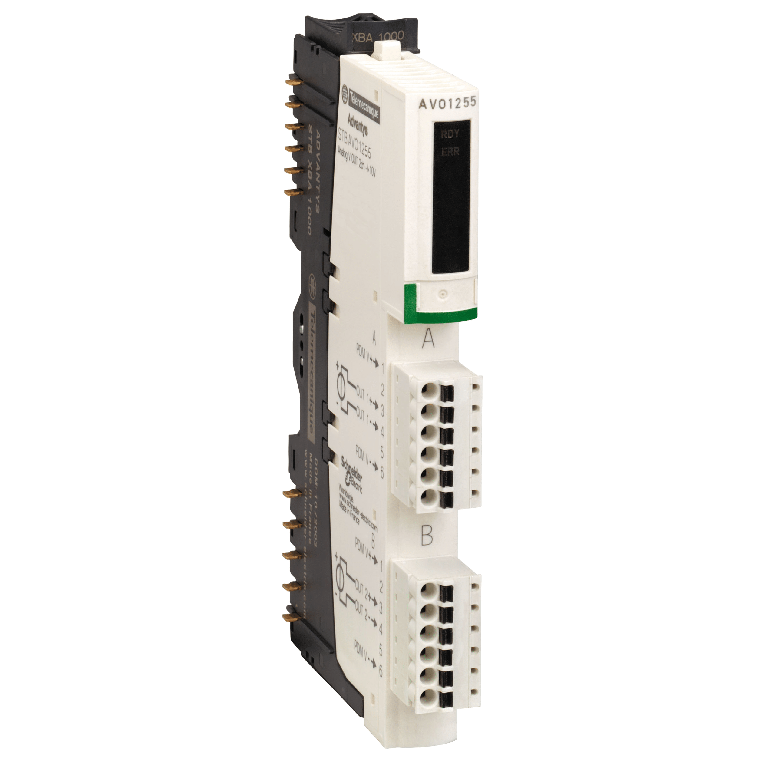 STBAVO1255K - basic analog output kit STB - 0..10 V - 2 O - 10 bits Schneider Electric