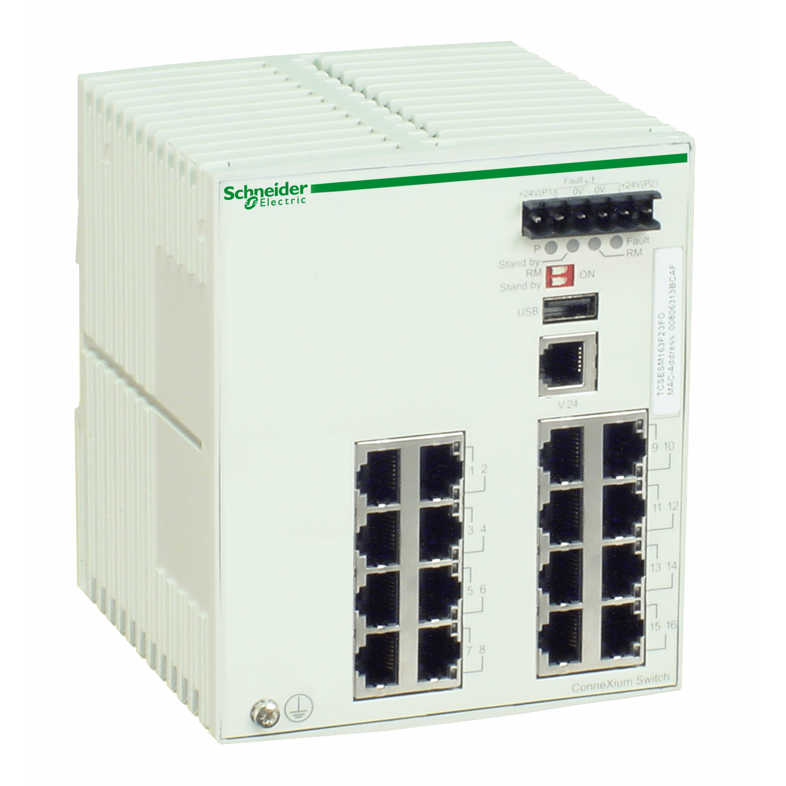 TCSESM163F23F0 - Ethernet TCP/IP managed switch - ConneXium - 16 ports for copper Schneider Electric