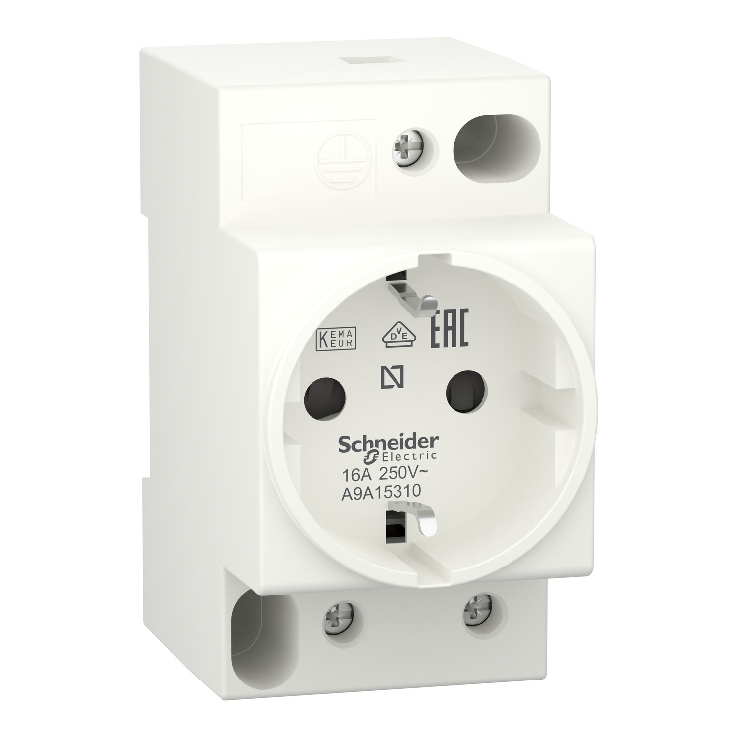 DIN socket, Acti9 iPC, 2P+E, 16A, 250VAC