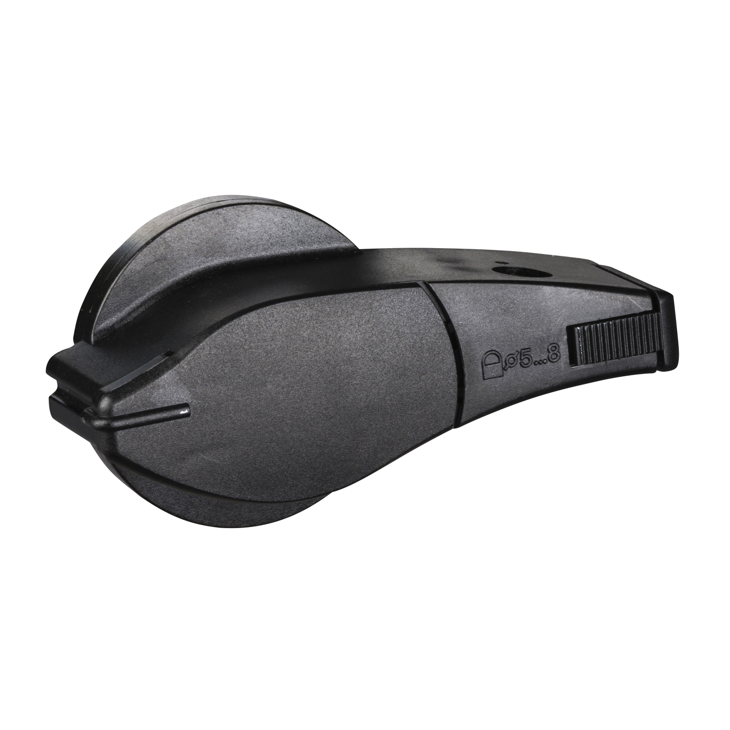 Front, side rotary handle - black handle