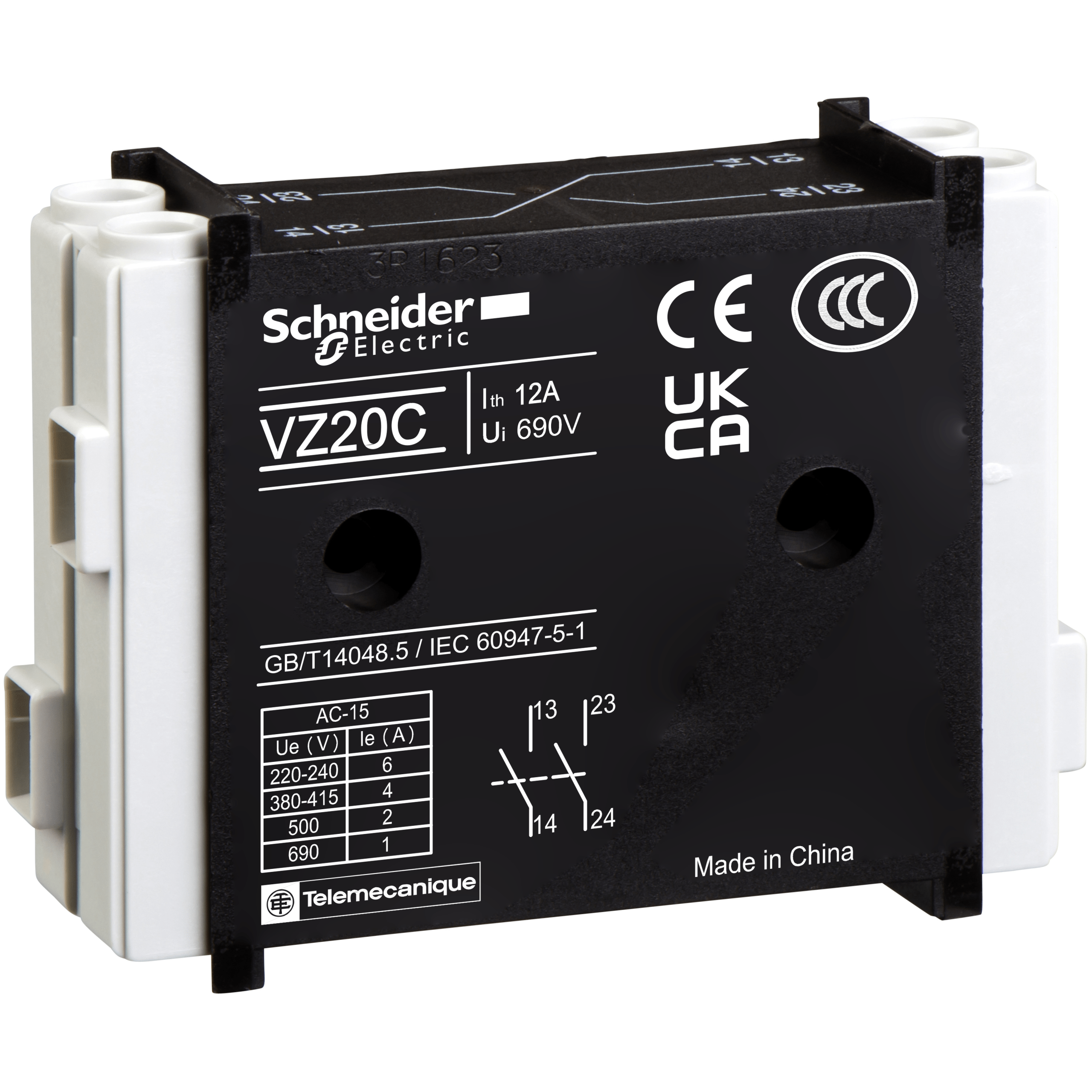 VZ7 - TeSys VARIO - auxiliary contact block - 1 NC early-break+1 NO late-make Schneider Electric