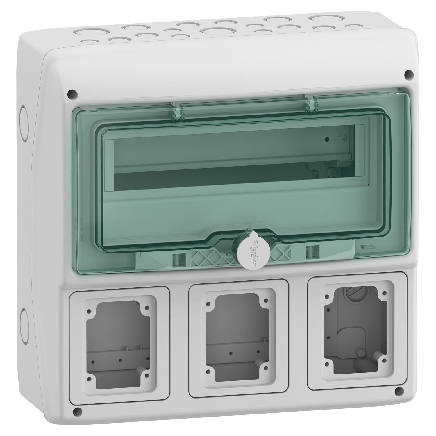 Kaedra - for power outlet - 3 openings - 1 x 12 modules - 340 x 335 mm