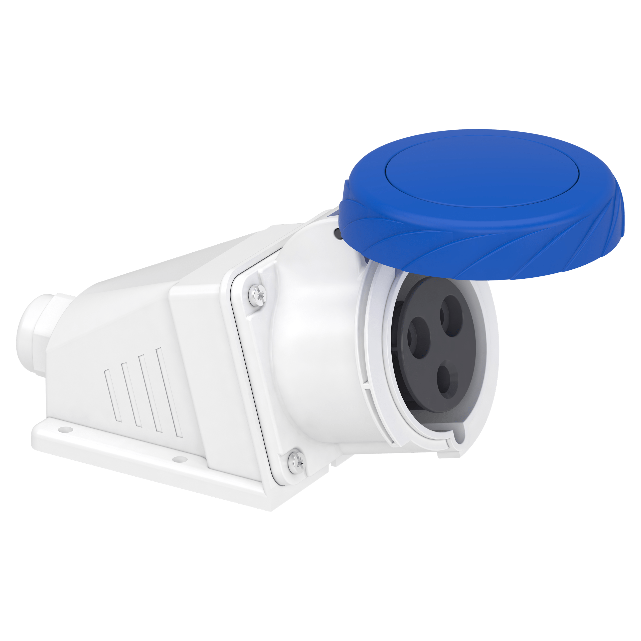 PKF32W723 - PratiKa socket - screw - angled - 32A - 2P + E - 200...250 V AC - wall Schneider Electric