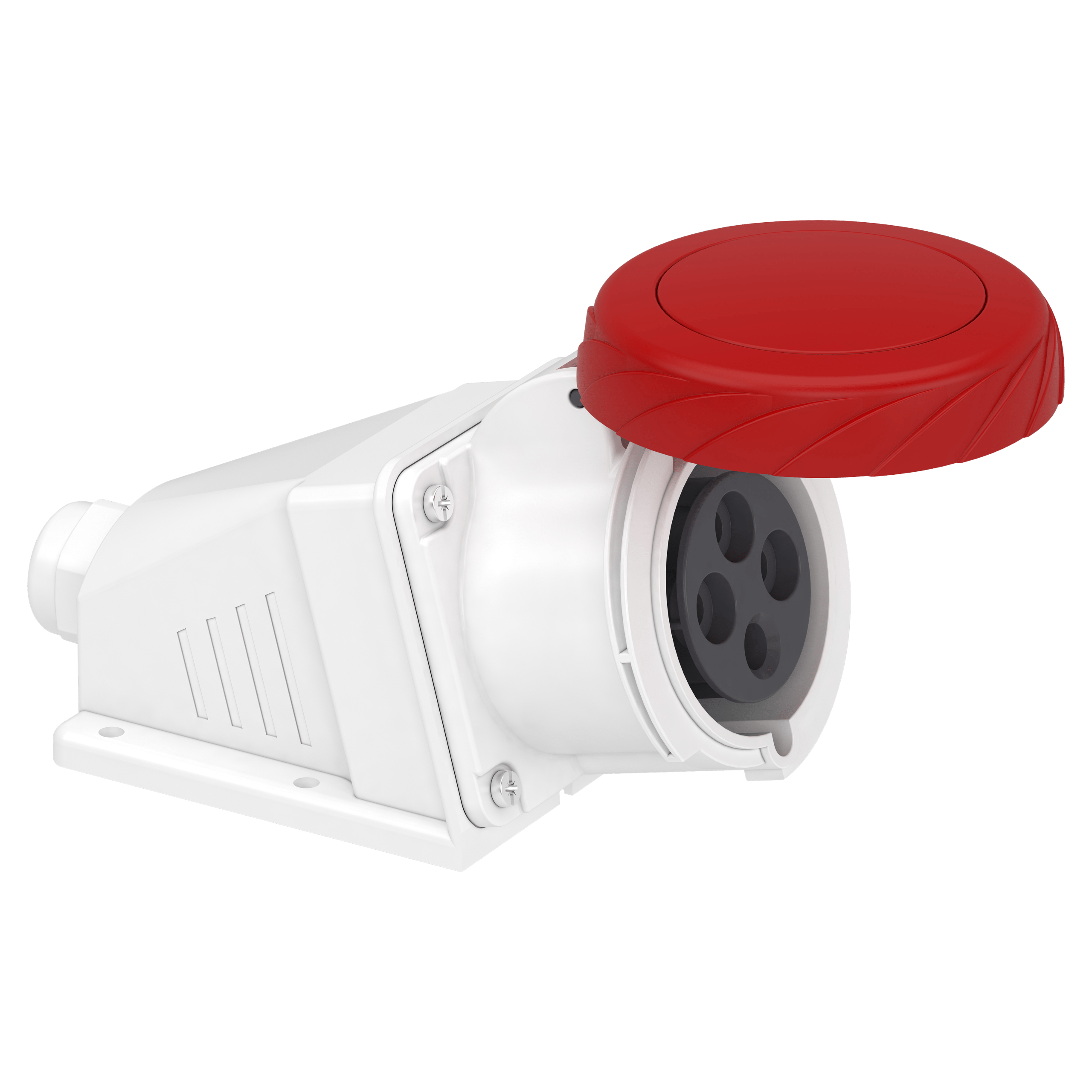 PKF32W724 - PratiKa socket - screw - angled - 32A - 3P + E - 200...250 V AC - wall Schneider Electric