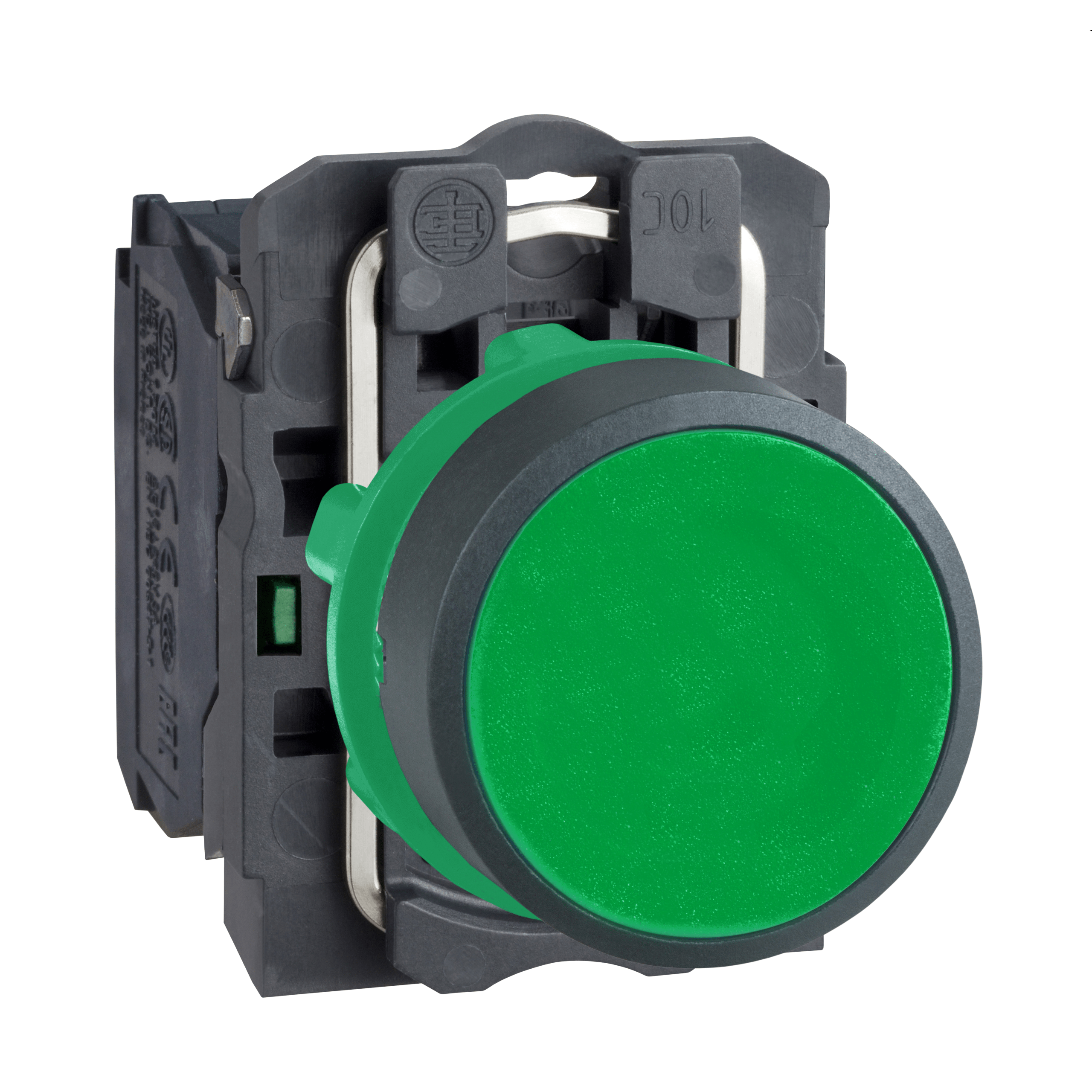 XB5AA31 - Harmony XB5, Push button, plastic, flush, green, Ø22, spring return, unmarked, 1 NO Schneider Electric