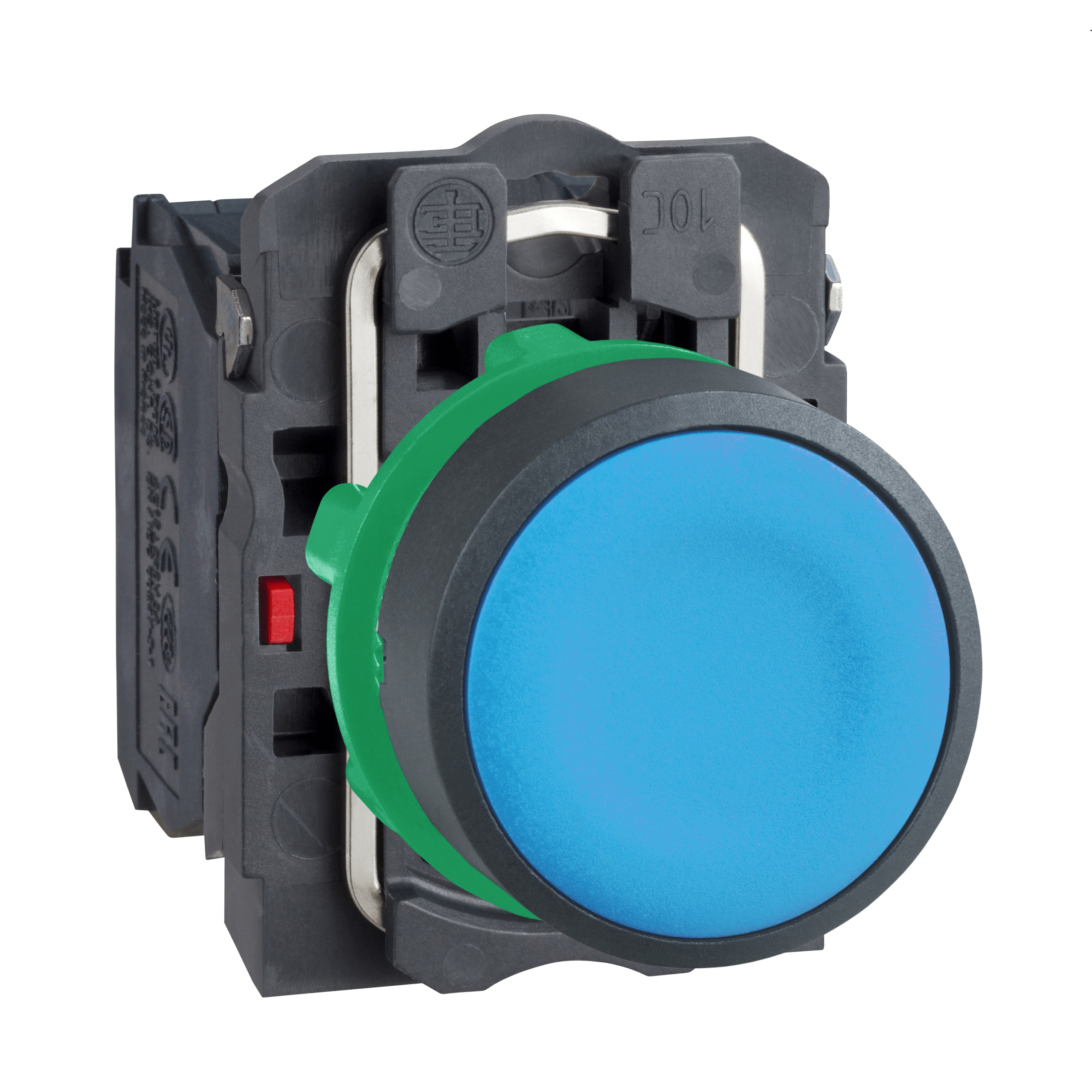 XB5AA65 - Push button, Harmony XB5, blue flush complete pushbutton Ø22 mm spring return 1NO+1NC unmarked Schneider Electric