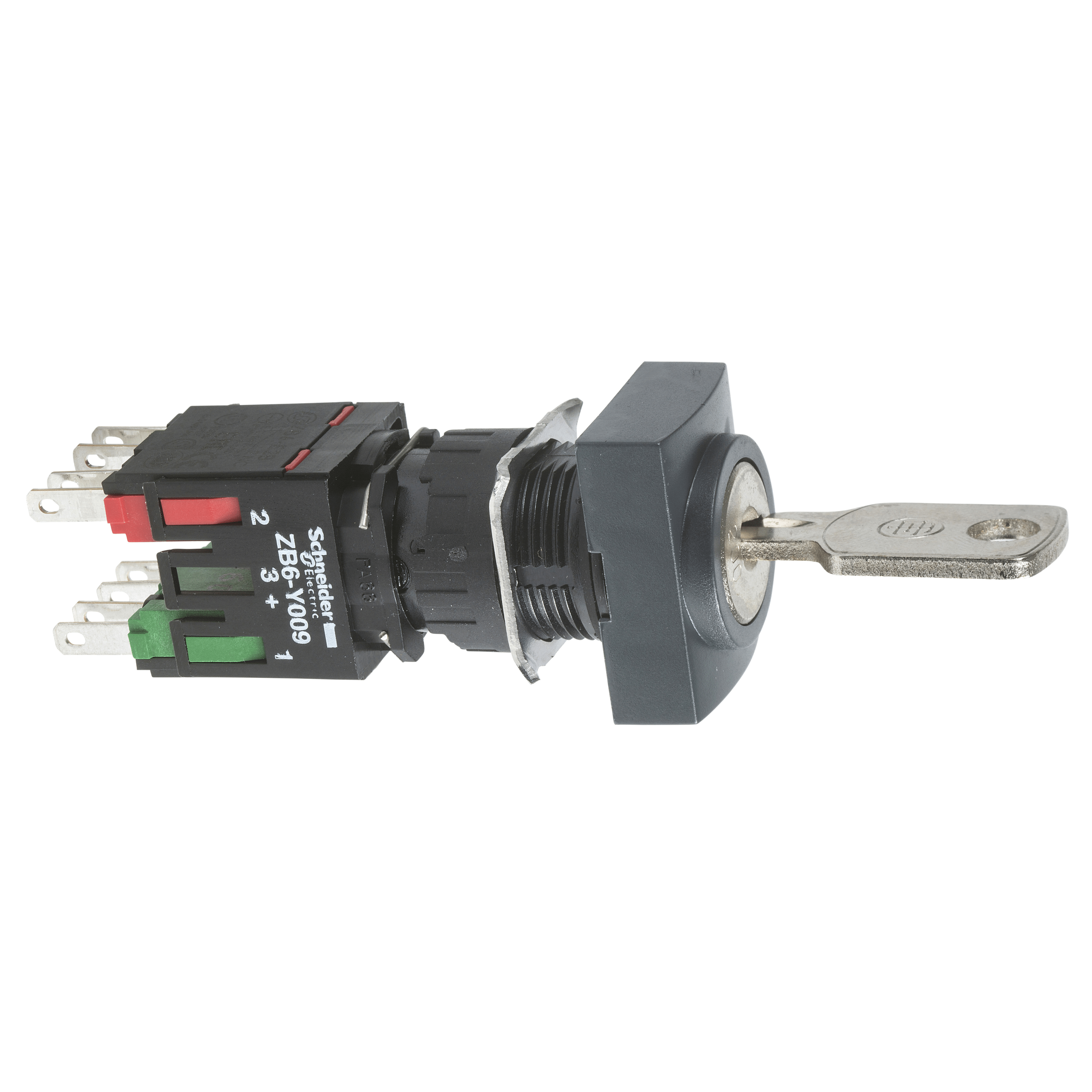 XB6DGC5B – Complete selector switch, Harmony XB6, black rectang Ø 16 2 position stay put 1NO+1NC 200 | Schneider Electric
