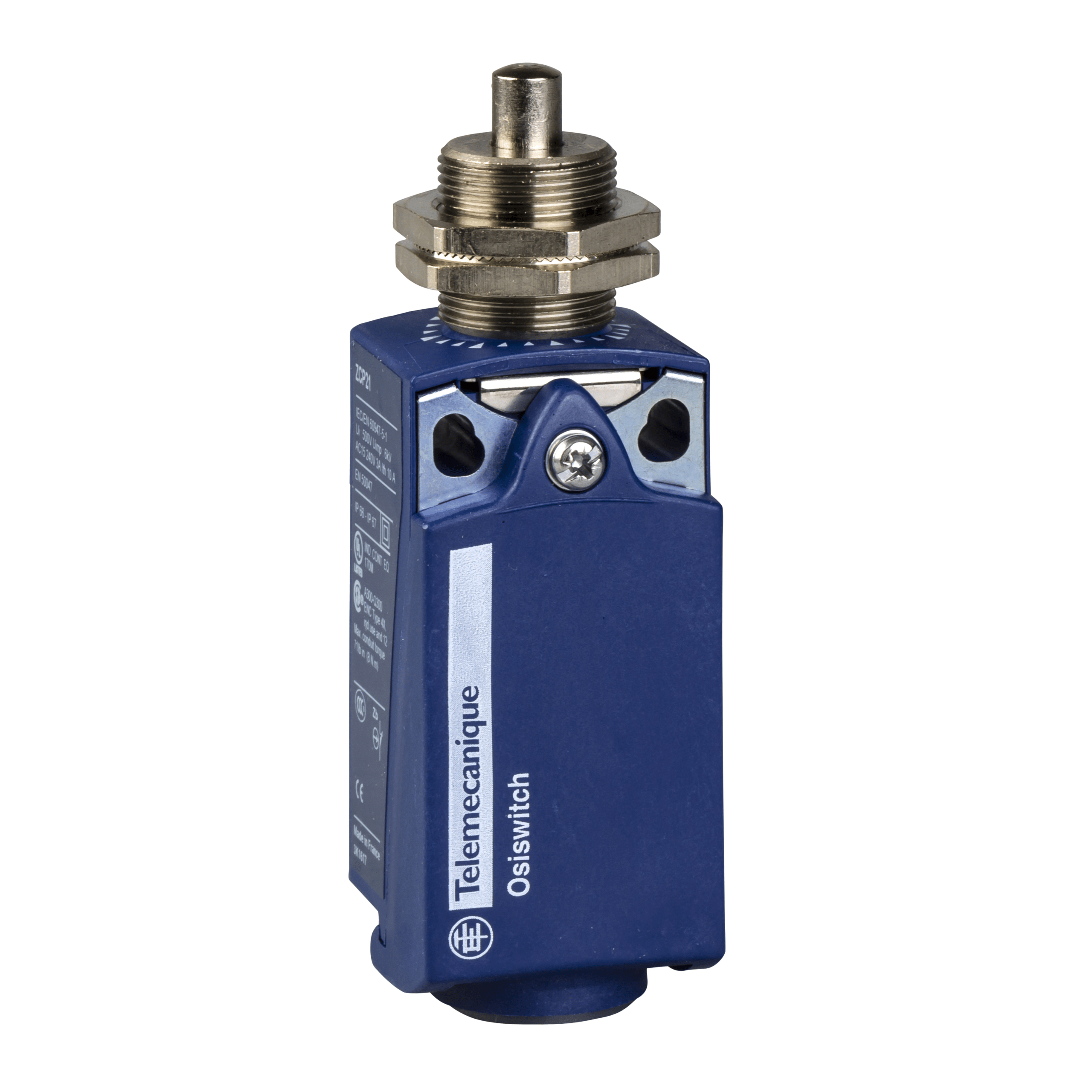 XCKP21H0P16 - Limit switch, Limit switches XC Standard, XCKP, M18 metal end plunger, 1NC+1 NO, snap, M16 Telemecanique