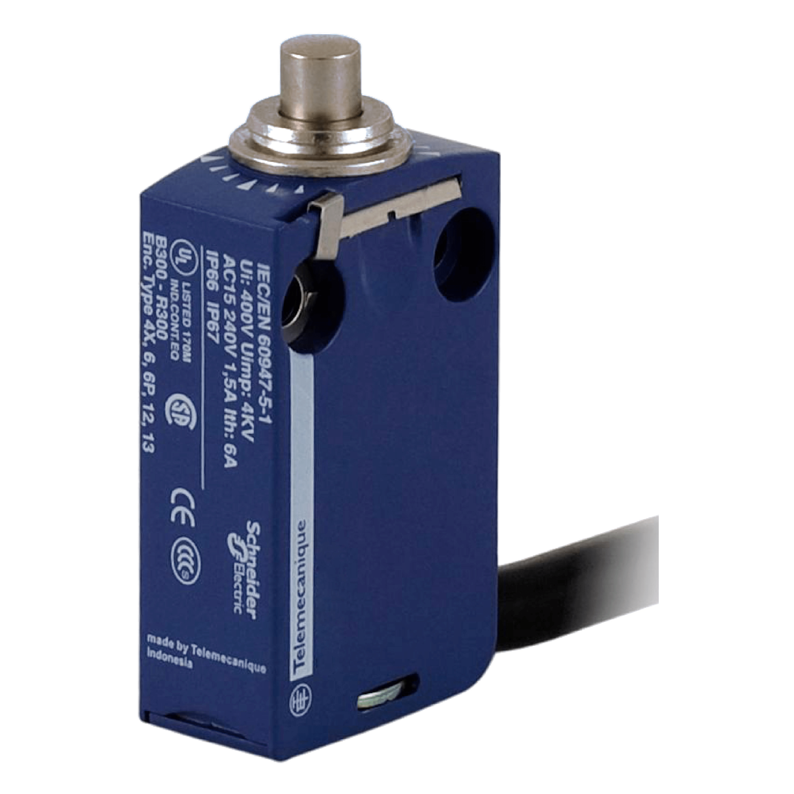 XCMD2110L1 – Limit switch, Limit switches XC Standard, XCMD, metal end plunger, 1NC+1 NO, snap, 1 m | Telemecanique Sensors