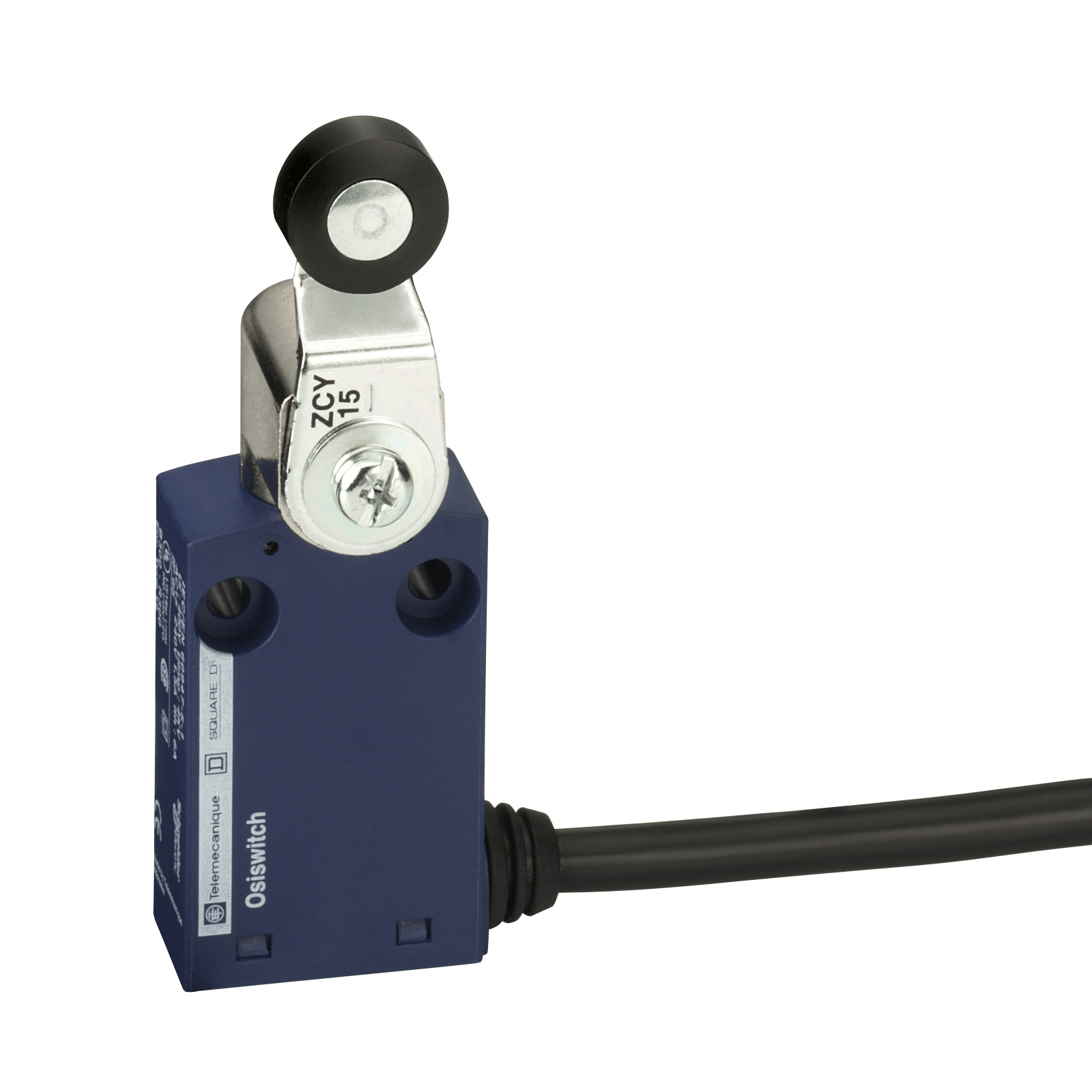 XCMN2115L2 – Limit switch, Limit switches XC Standard, XCMN, thermoplastic roller lever, 1NC+1 NO, snap, 2 m | Telemecanique Sensors