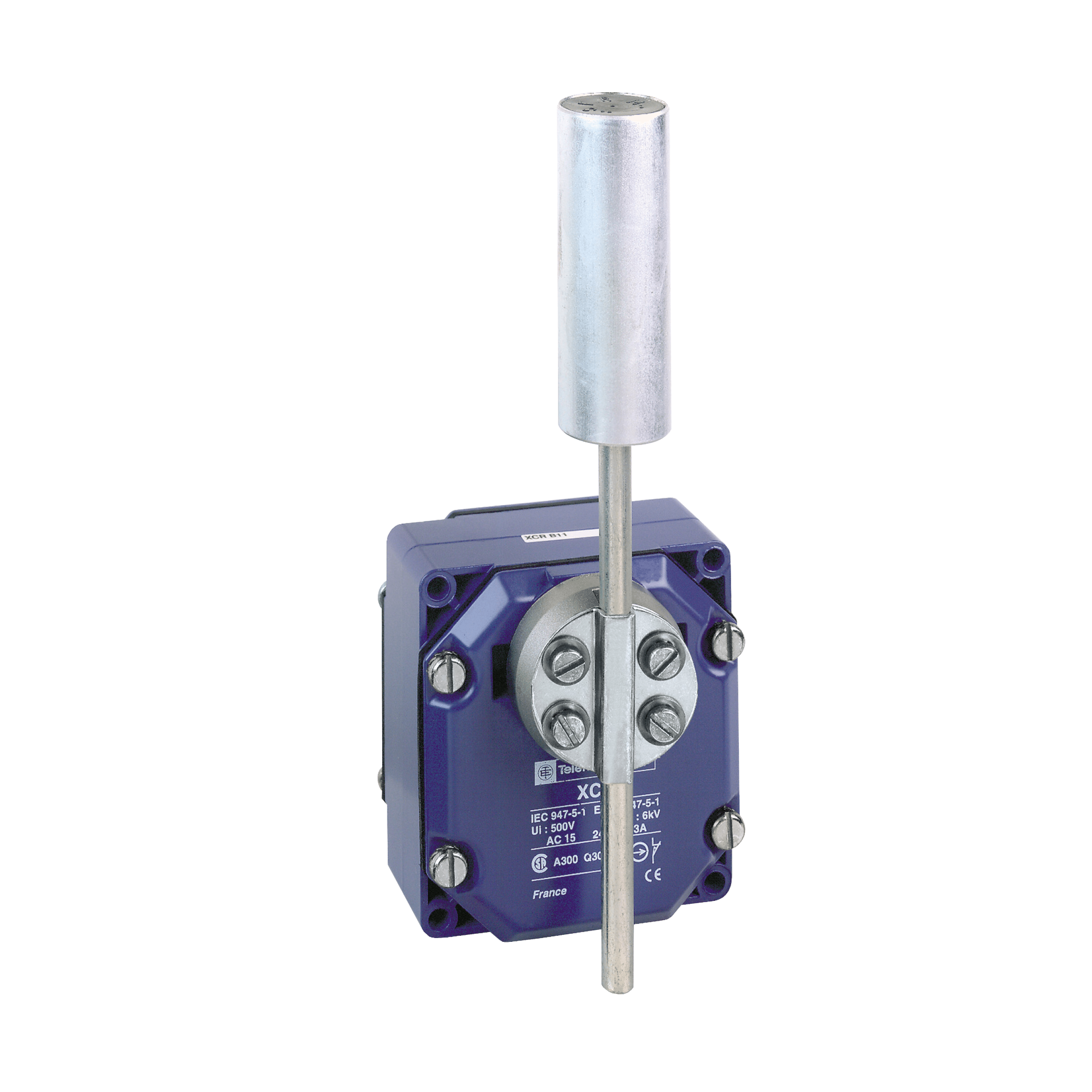 XCRT115 – Limit switch, Limit switches XC Standard, XCRT, metal enclosure zinc plated steel roller with lever, 2C/O | Telemecanique Sensors