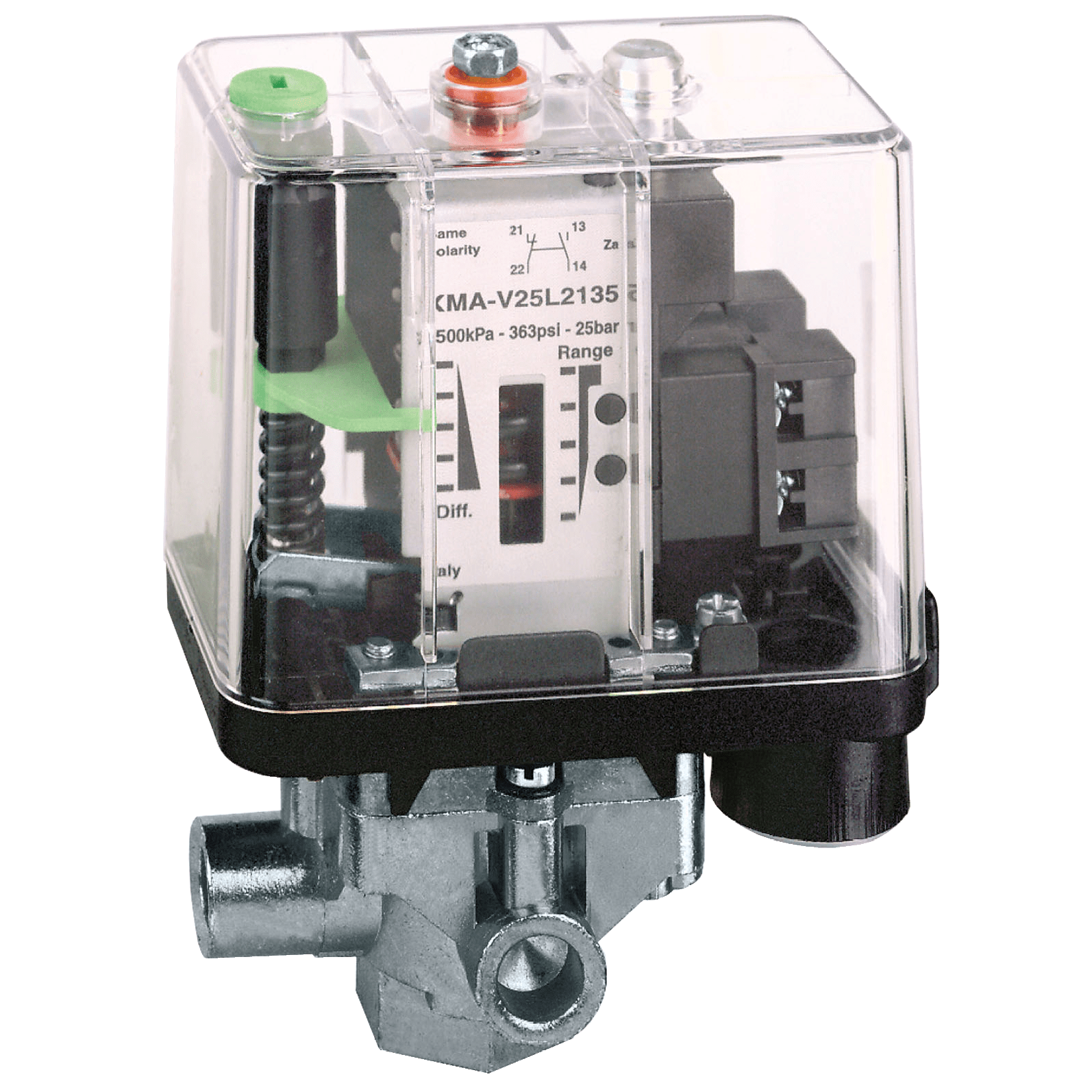 XMAV25L2135 - Pressure sensors XM, pressure switch XMA 25 bar, adjustable scale 2 thresholds, 1 C/O Telemecanique Sensors